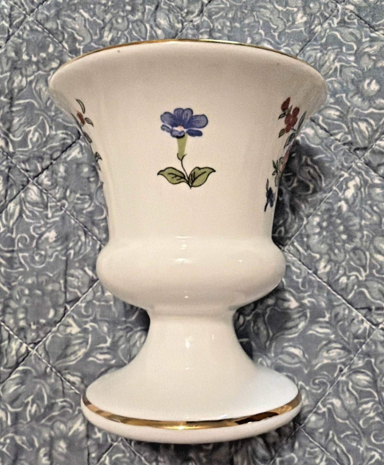 Vintage Crown Staffordshire Dresden Spray of Flowers Bone China Vase