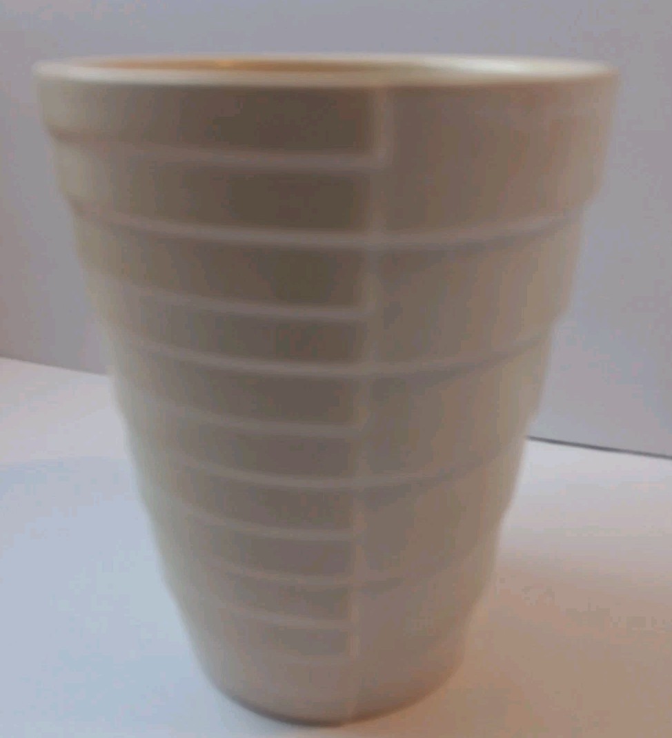 Vtg Soendgen Keramik Orchid Planter Pot, Made in Germany, 5″, Ivory, Art Deco
