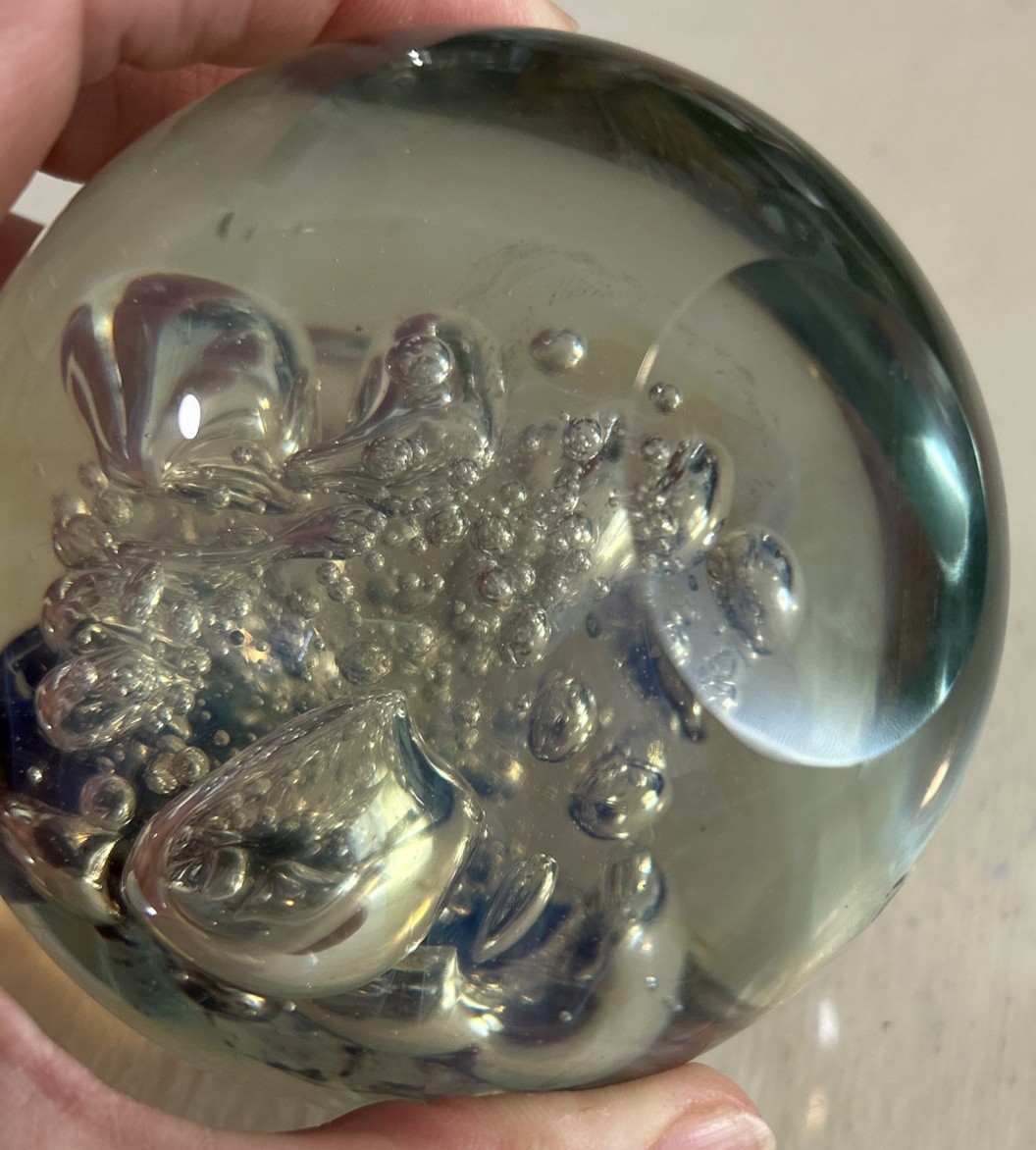Dichroic Paperweight Large Signed Dated 1999 Over 2 Lbs 4.5” Tall