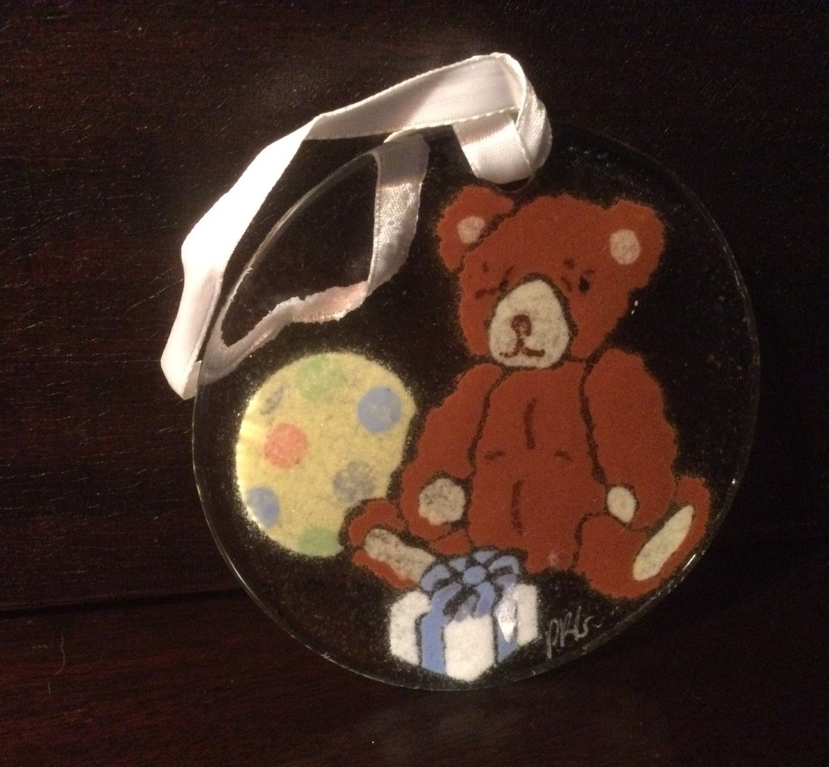 Peggy Karr | Fused Glass Ornament | Teddy Bear – Toys – Baby