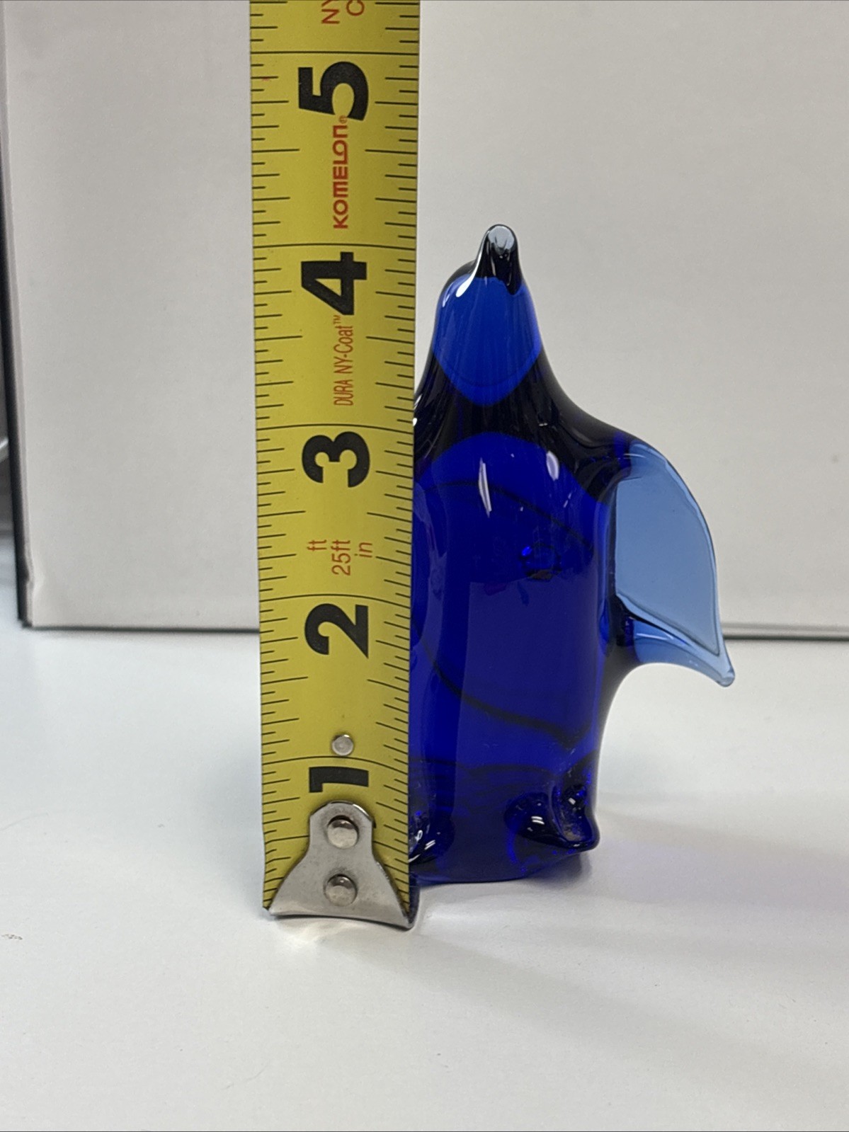 Vintage Handmade Hand Blown Glass Penguin Figurine Cobalt Blue