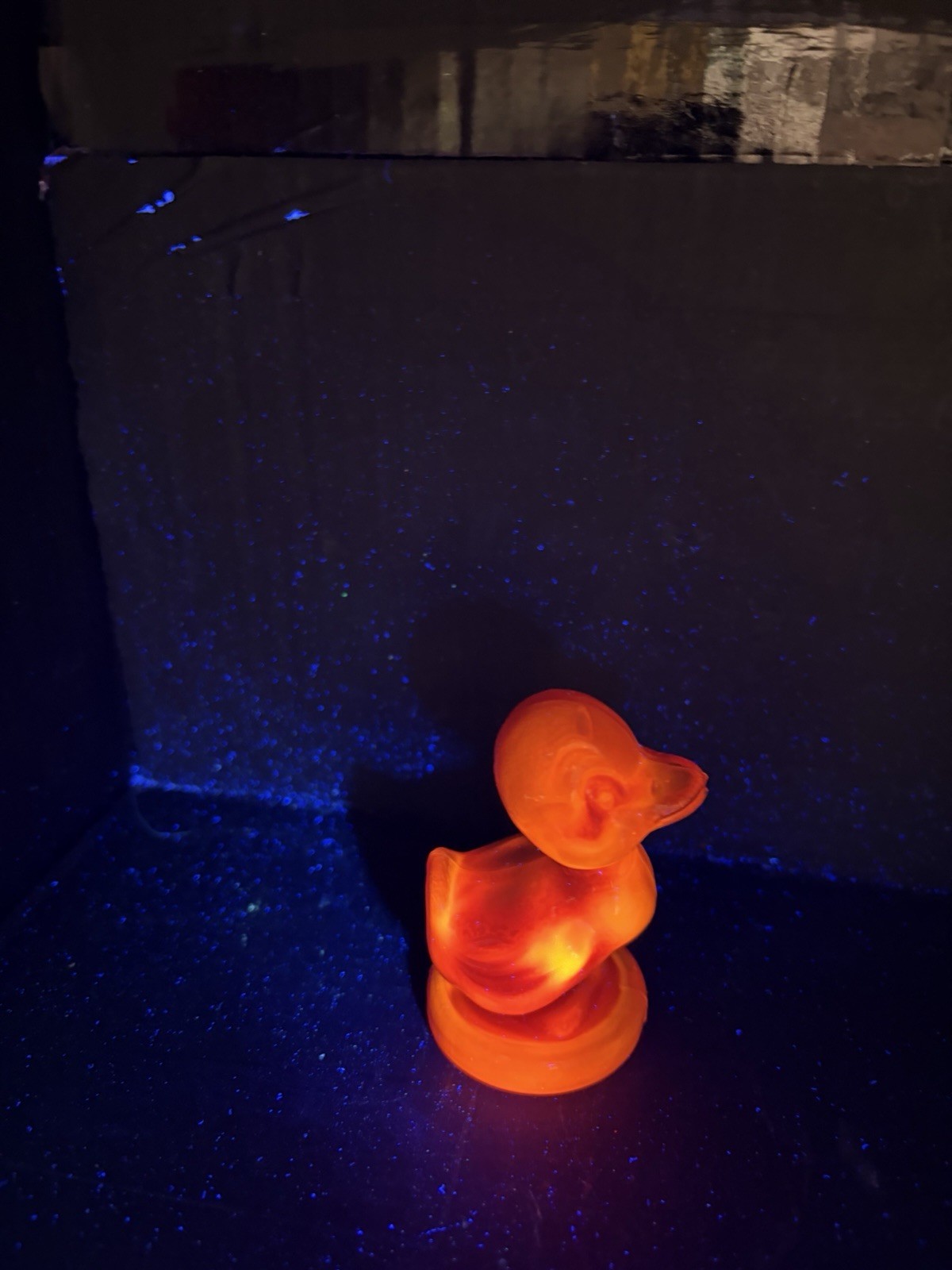 Debbie The Duck Boyd Glass UV Glow Excellent Condition 3” Tall Red Orange