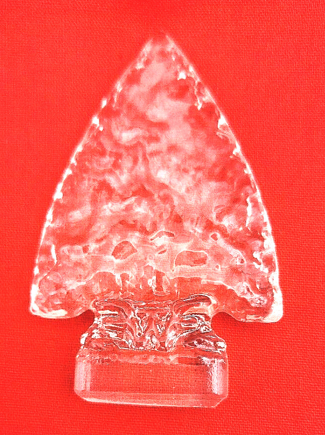 Wilkerson Crystal Clear Solid Arrowhead Indian Arrow Head Art Glass Figurine
