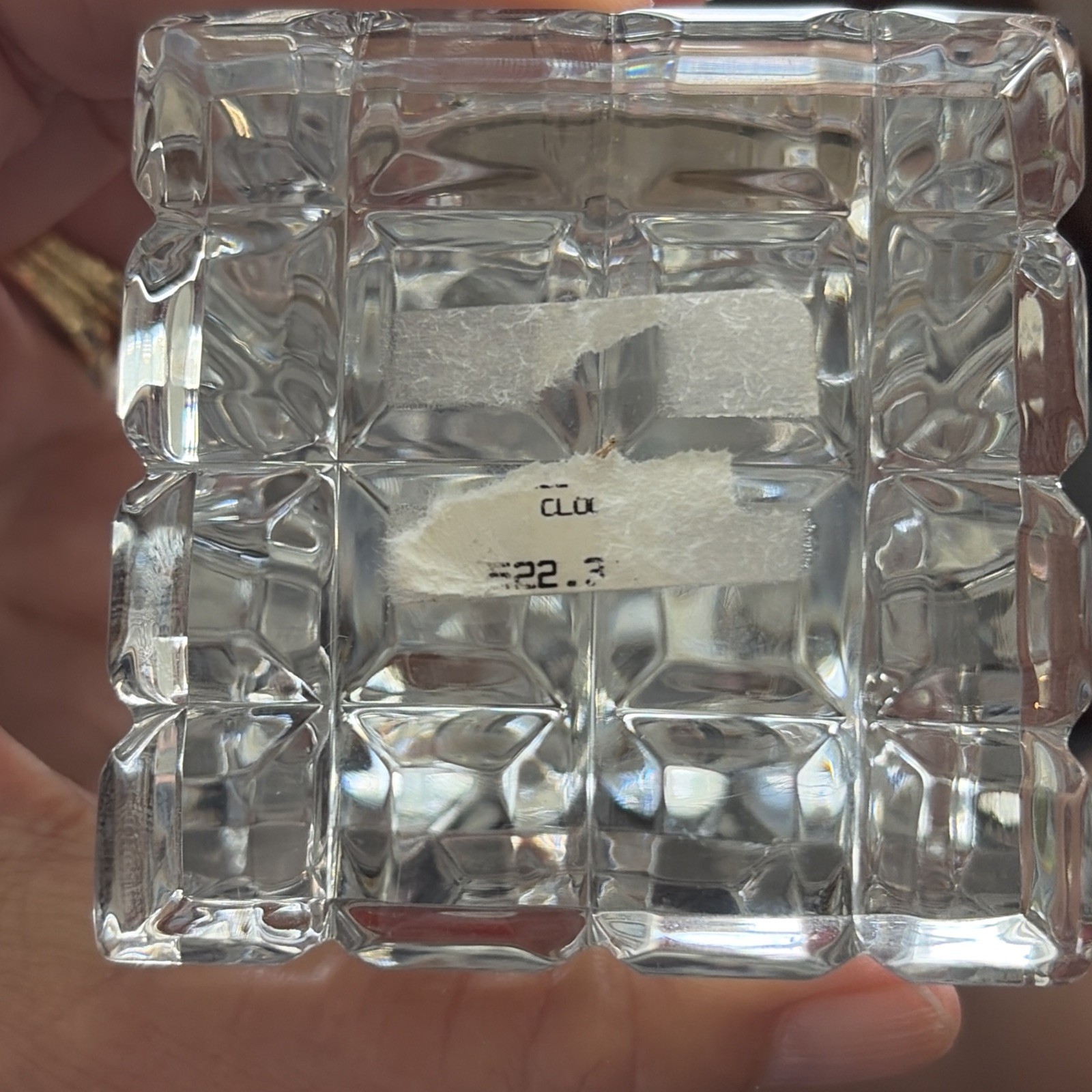 Waterford Ireland Crystal Obelisk Pyramid 5 3/4 Desk Mantle Clock Works
