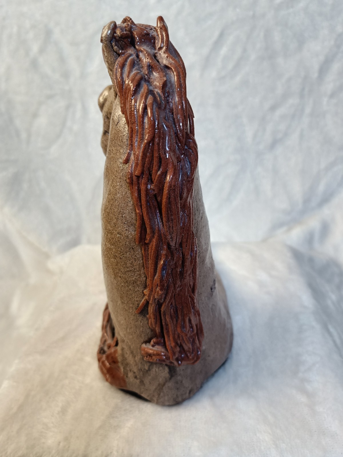 Vintage Nancy Hicks Art Pottery Humorous Grinning Horse Figurine Signed 8 x 6.5