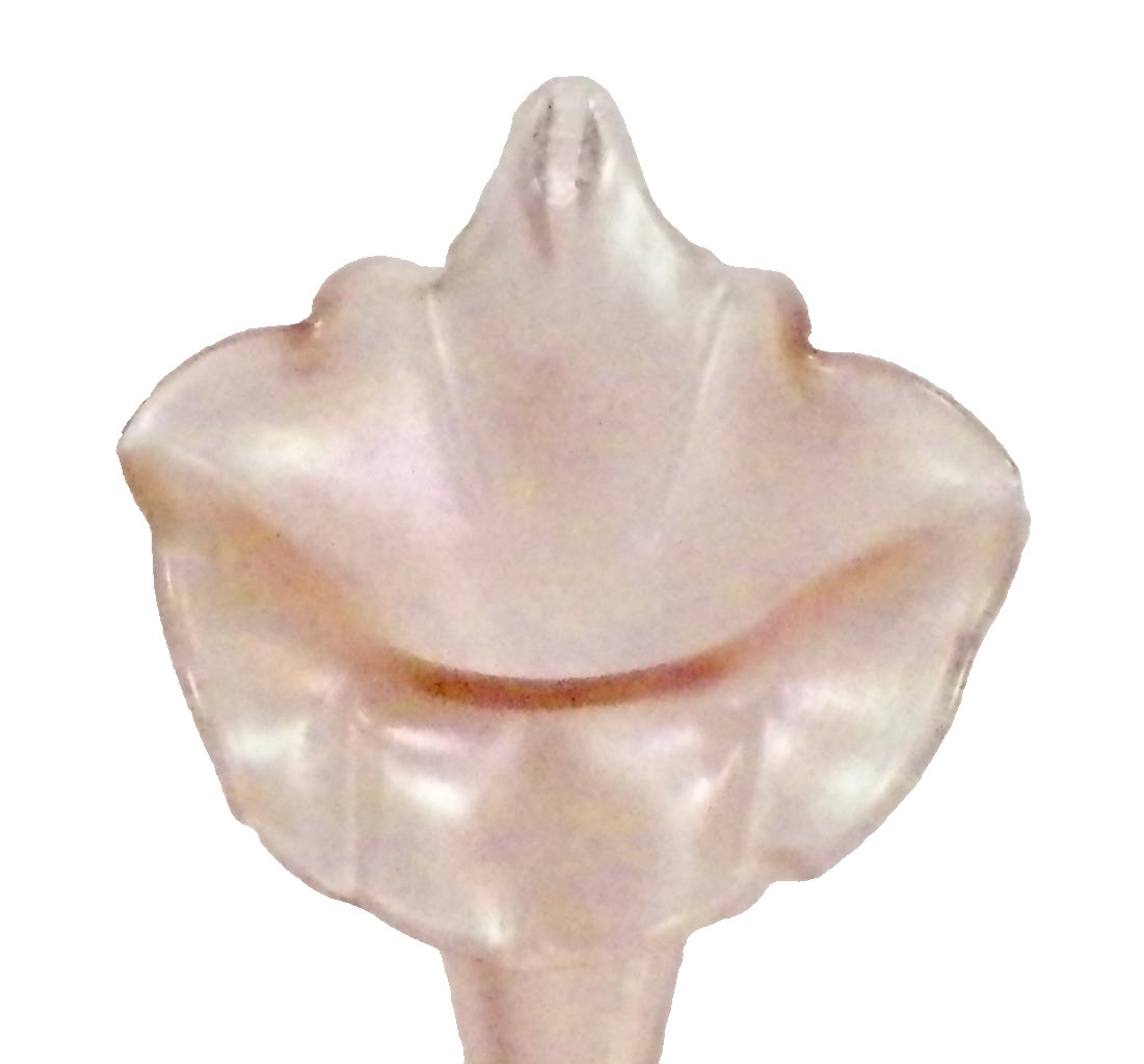 Fenton Velva Rose Epergne Horn Art Glass Pink Iridescent 9.25in #2