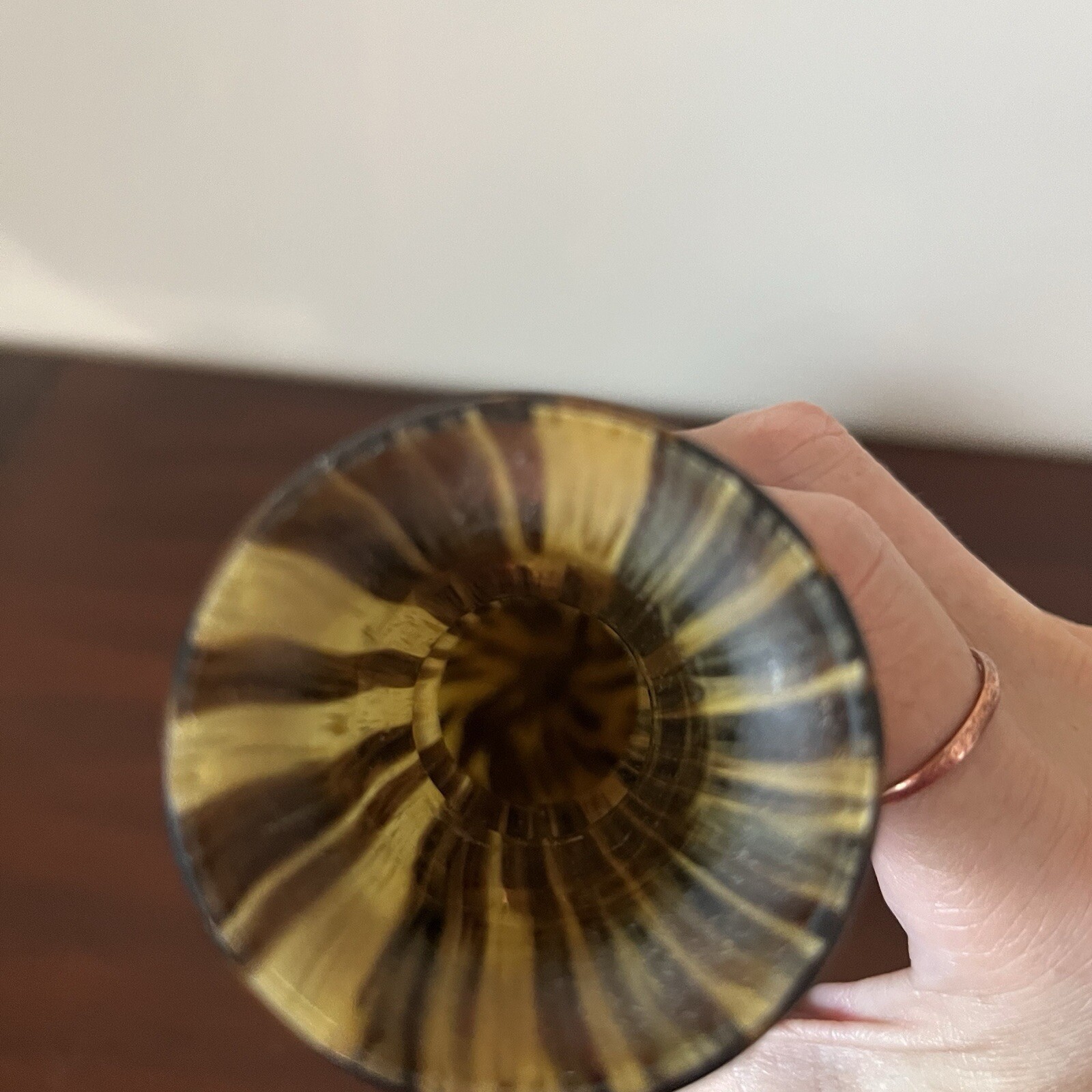 Hand blown Glass Vase – Gorgeous Caramel & Chocolate Colored— See Description