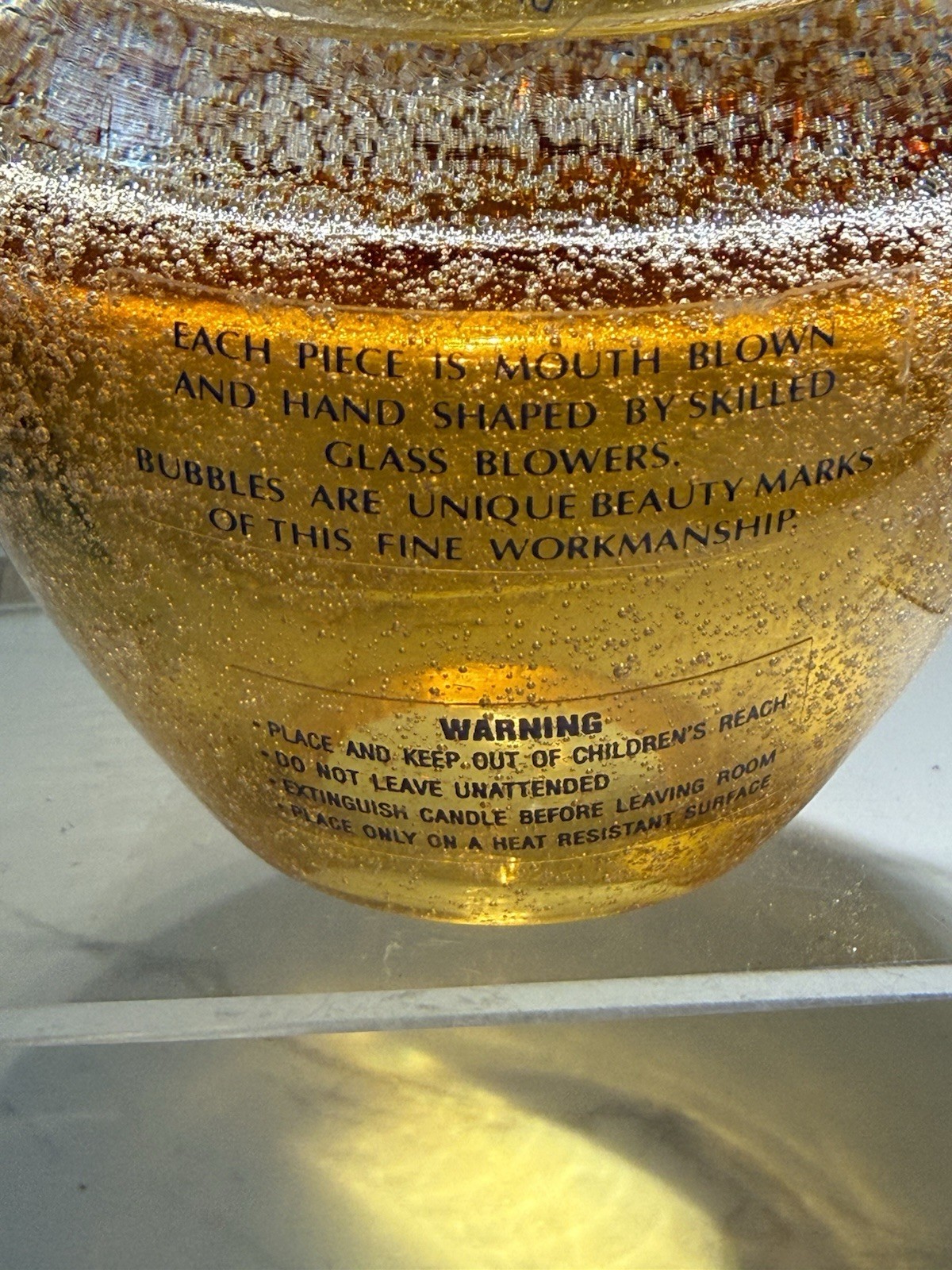 Royal Limited Mouth-Blown Crystal Candle Holder – Amber Glass, Made in Poland