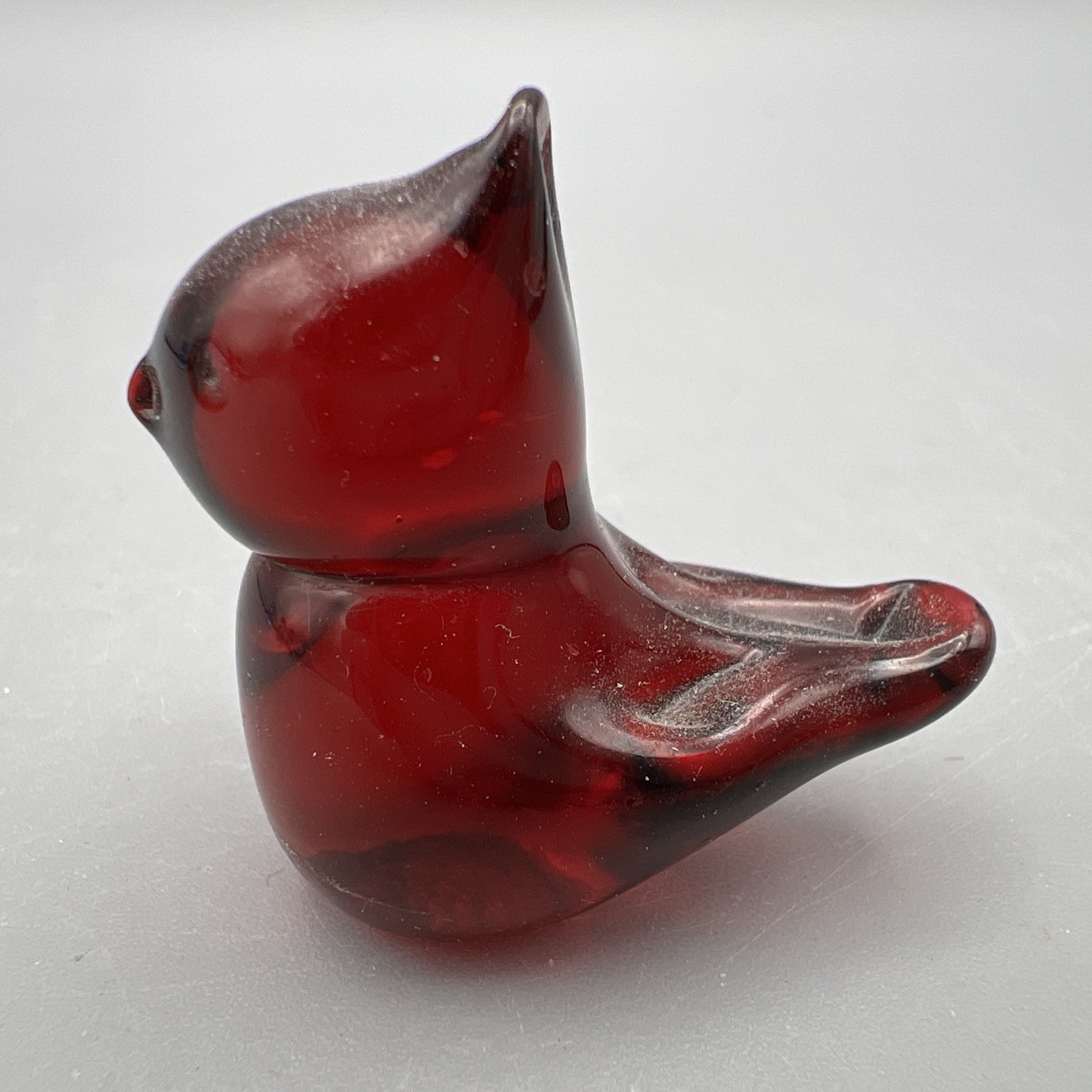 6 Vtg Handblown Art Glass Bird Figurines Paperweights 2 Signed -1 Glows 2”