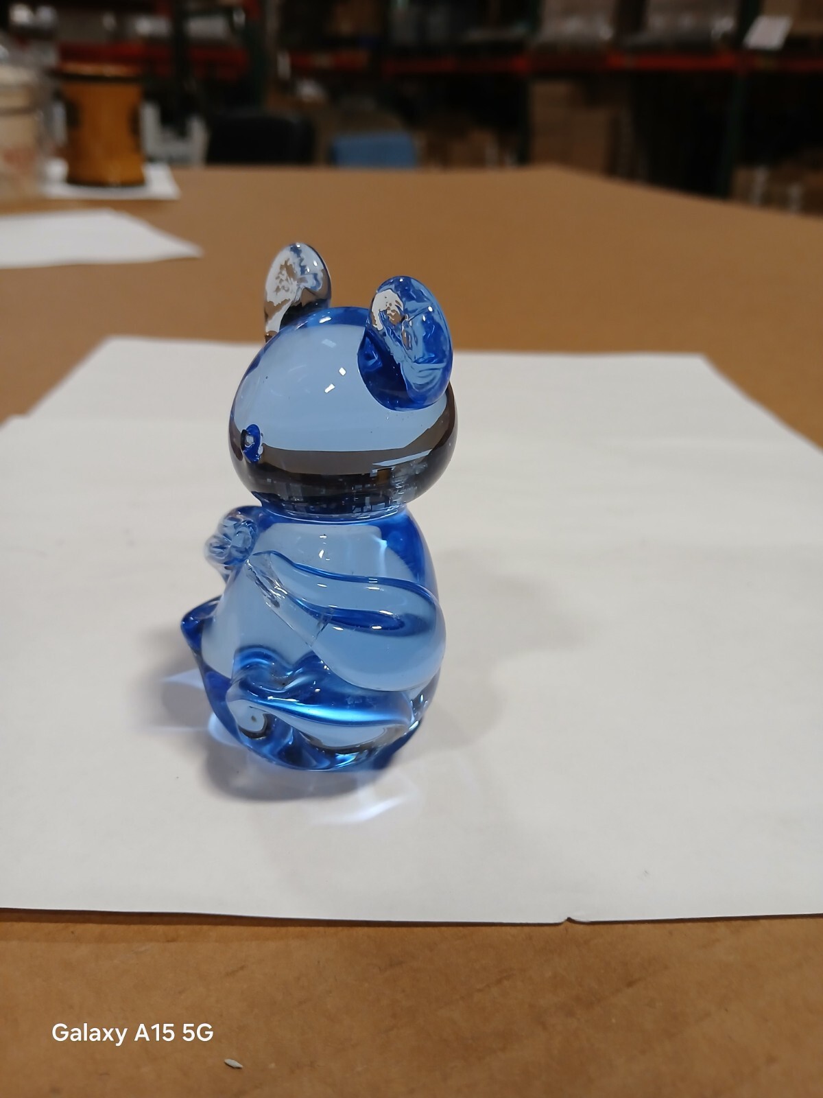 Vintage 3in. U.S. Commemorative Fine Art Gallery Blue Glass Koala Paperweight