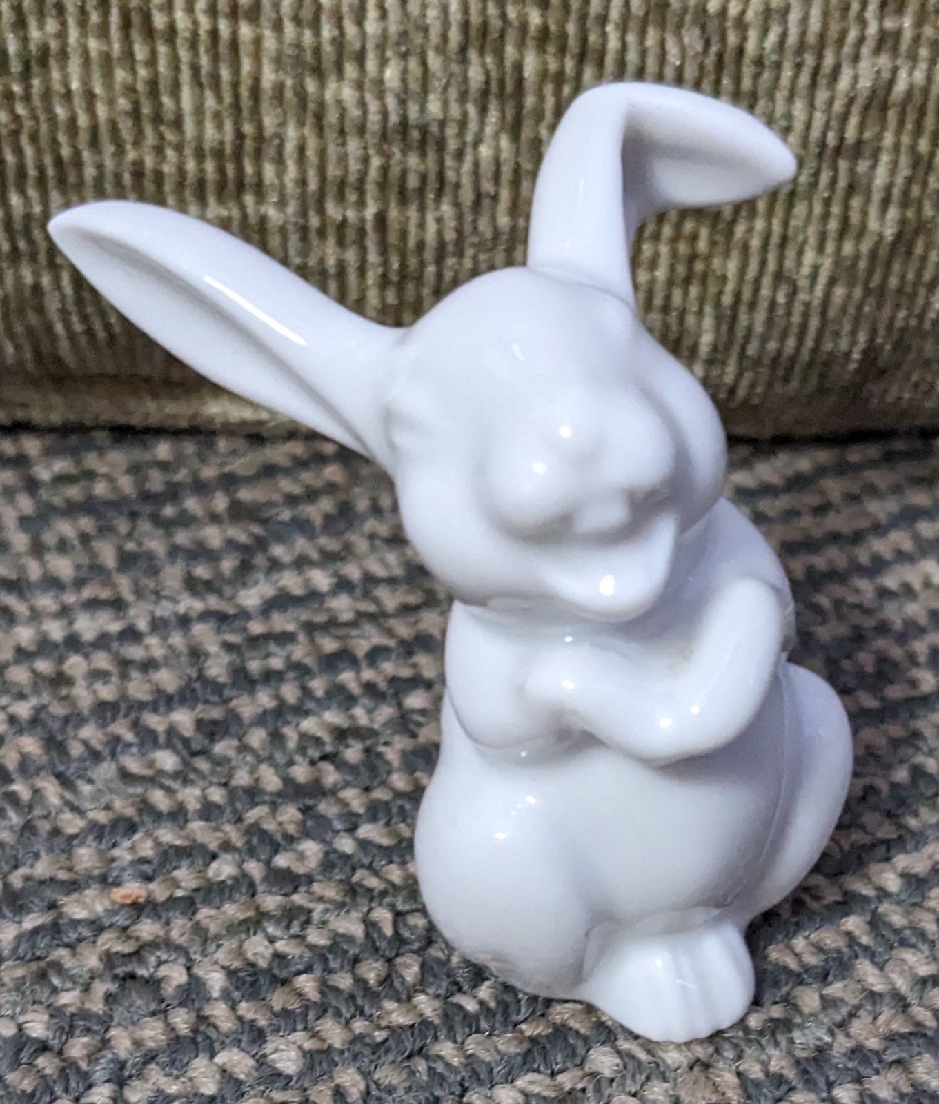 Vtg Laughing Rabbit Figurine Rosenthal Group Classic Rose Germany White Hare 2