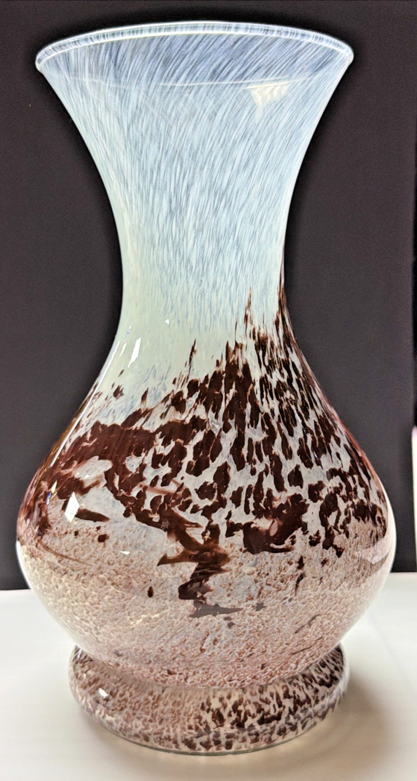 Contemporary Klodzko Poland Art Glass Vase Mozaik Mix Mosaic Abstract Mottled