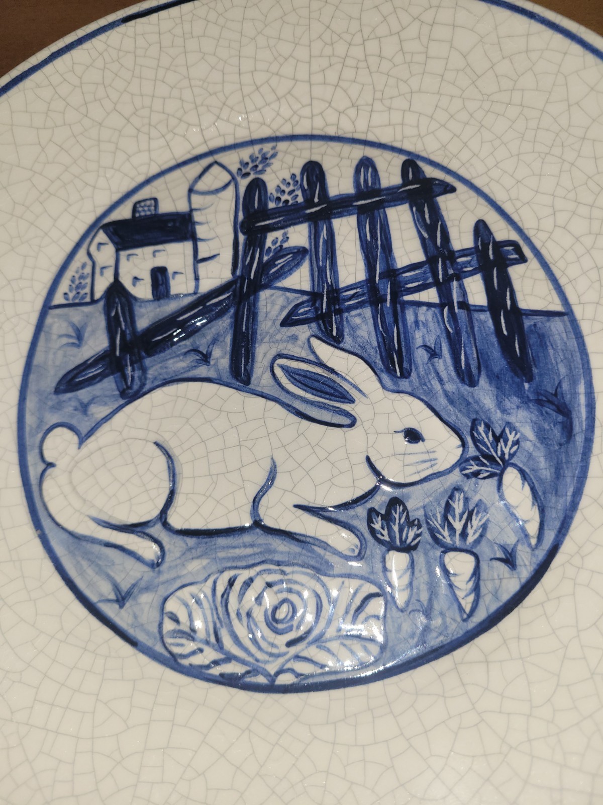 Dedham Pottery Potting Shed Bunny Rabbit Plate 8 Inch