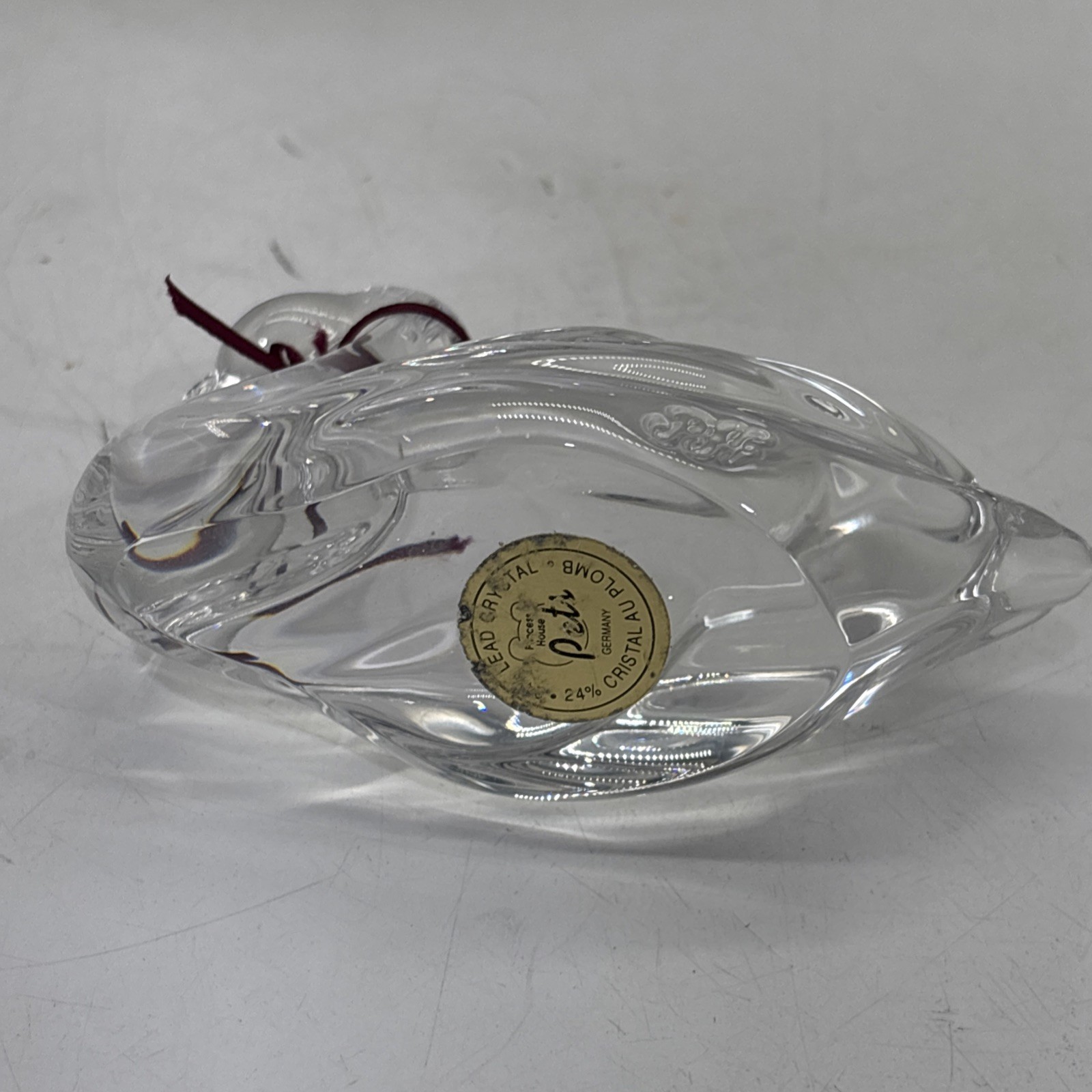 Princess House Pets Czech Republic 24% Lead Crystal Swan Figurine 4x3x2”
