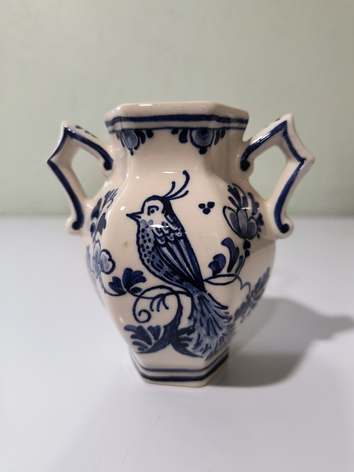 Blue White Delft Urn Vase from Holland 89 D.P. Delft