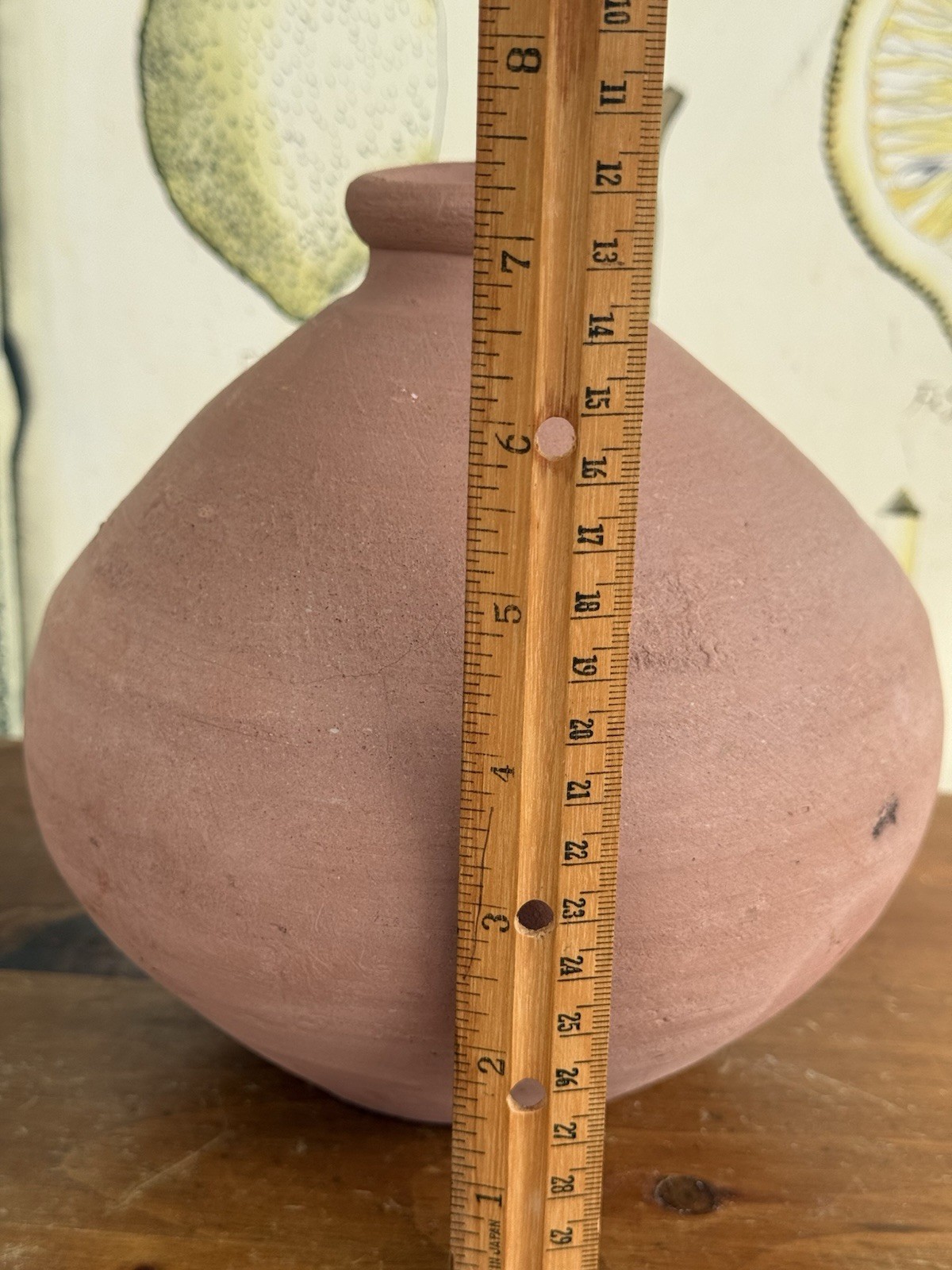 Vintage Terracotta Amphora Vase Made in Egypt Rustic Clay Jug Home Garden Decor