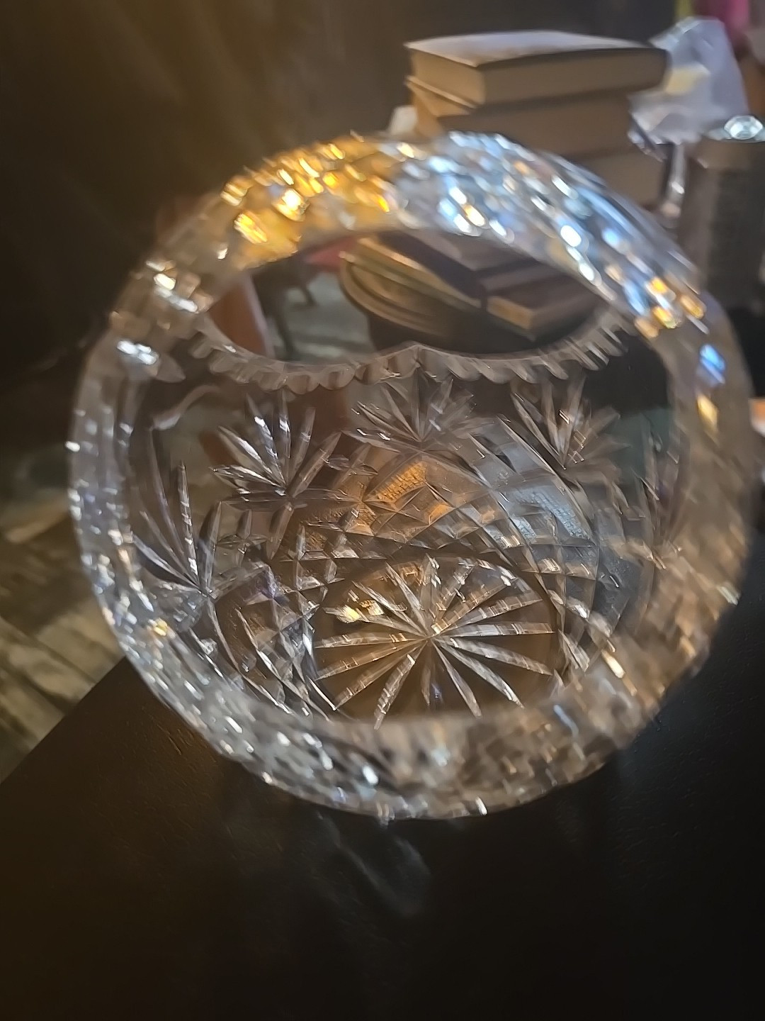 Leaded Crystal Clear Basket Made In Poland Approx. 5 3/4×5 3/4”