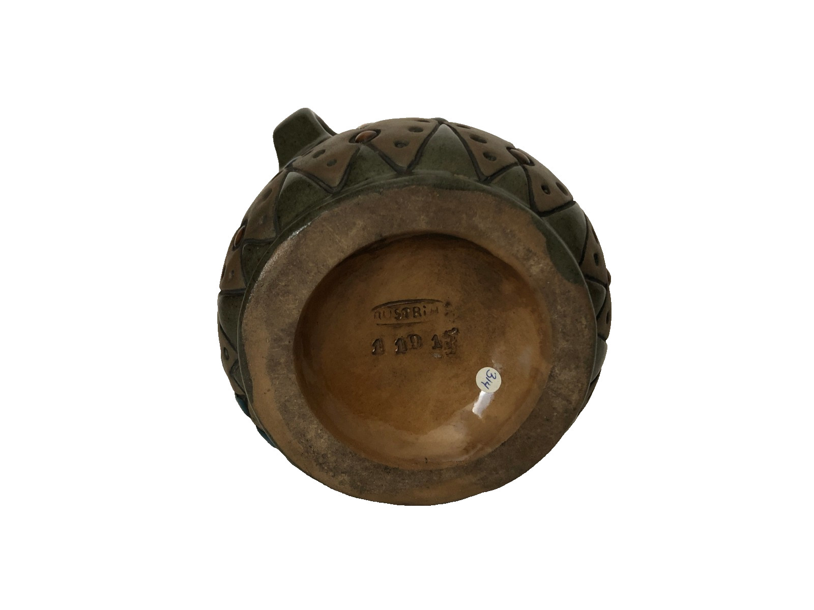 Amphora Turn Teplitz Austria Art Nouveau Pottery 3.23″ Cachepot ca: 1900-1919