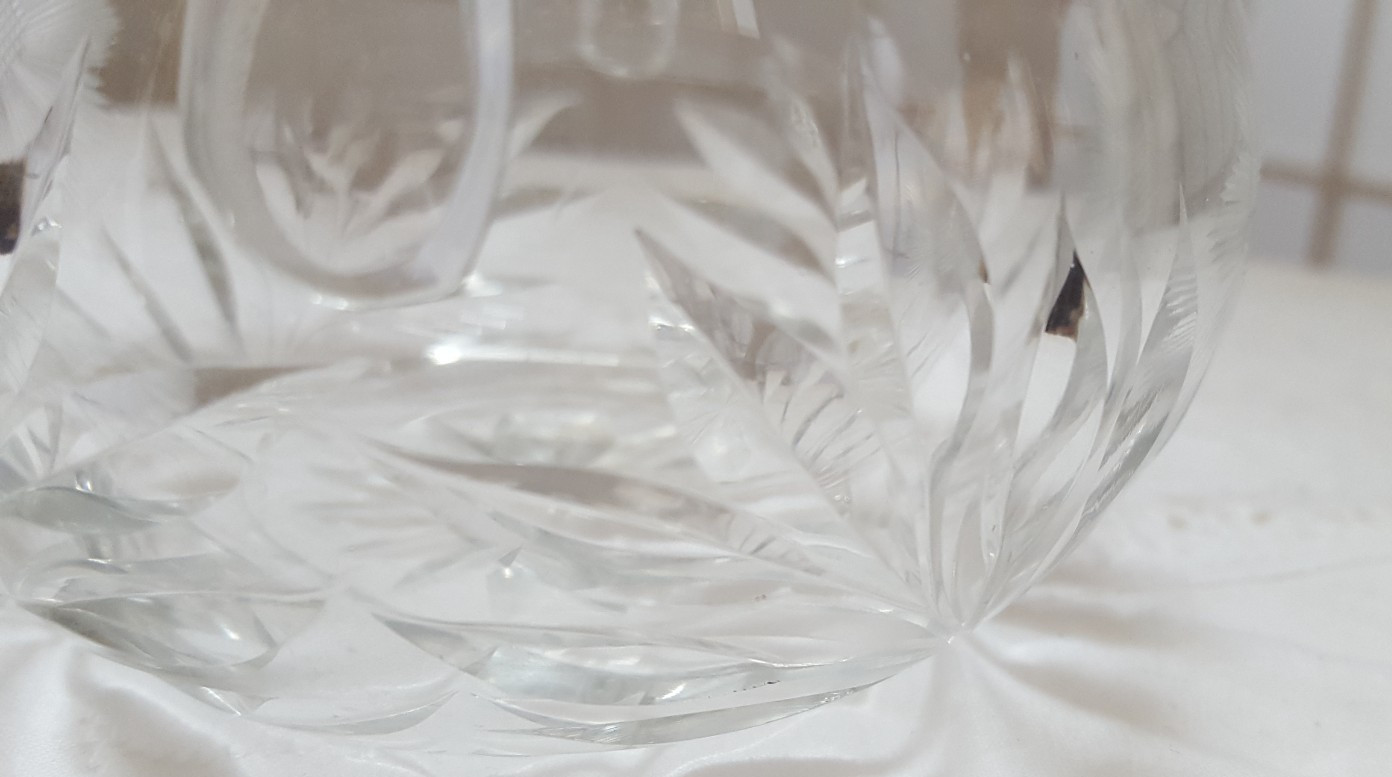 Vintage Duncan and Miller Crystal Basket Wheel Cut Handle Etched Glass