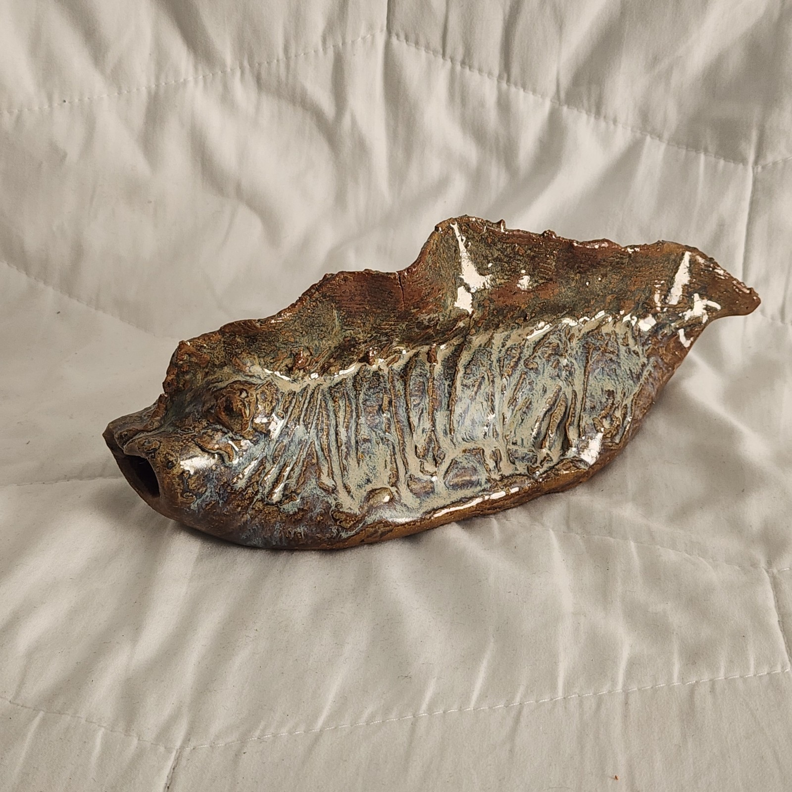 Studio Art Pottery Sea Creature Fish Monster Slug Signed Marked Hand Made