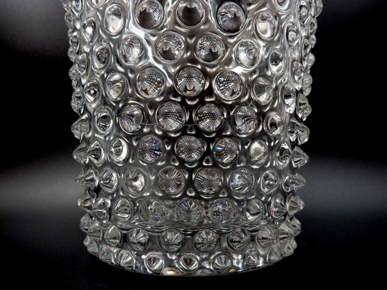 VINTAGE DUNCAN & MILLER RUFFLED EDGE HOBNAIL PATTERN PRESSED GLASS VASE
