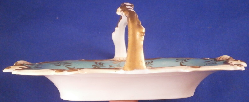 Antique 19thC Grainger Worcester Porcelain Seashell Scene Basket England English