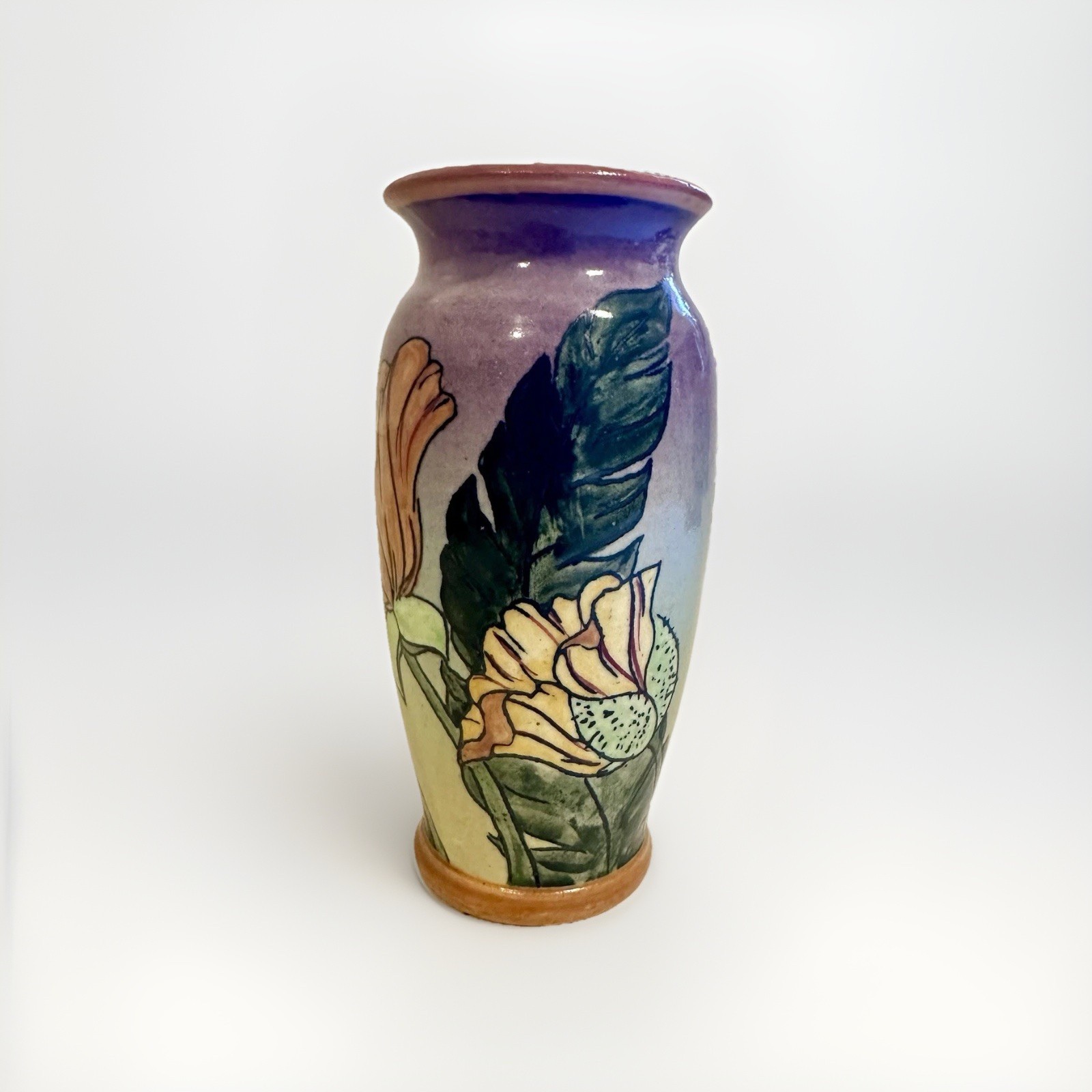 Santa Barbara Ceramic Design 1980 California Poppy Pottery Hand Made Rare Vase