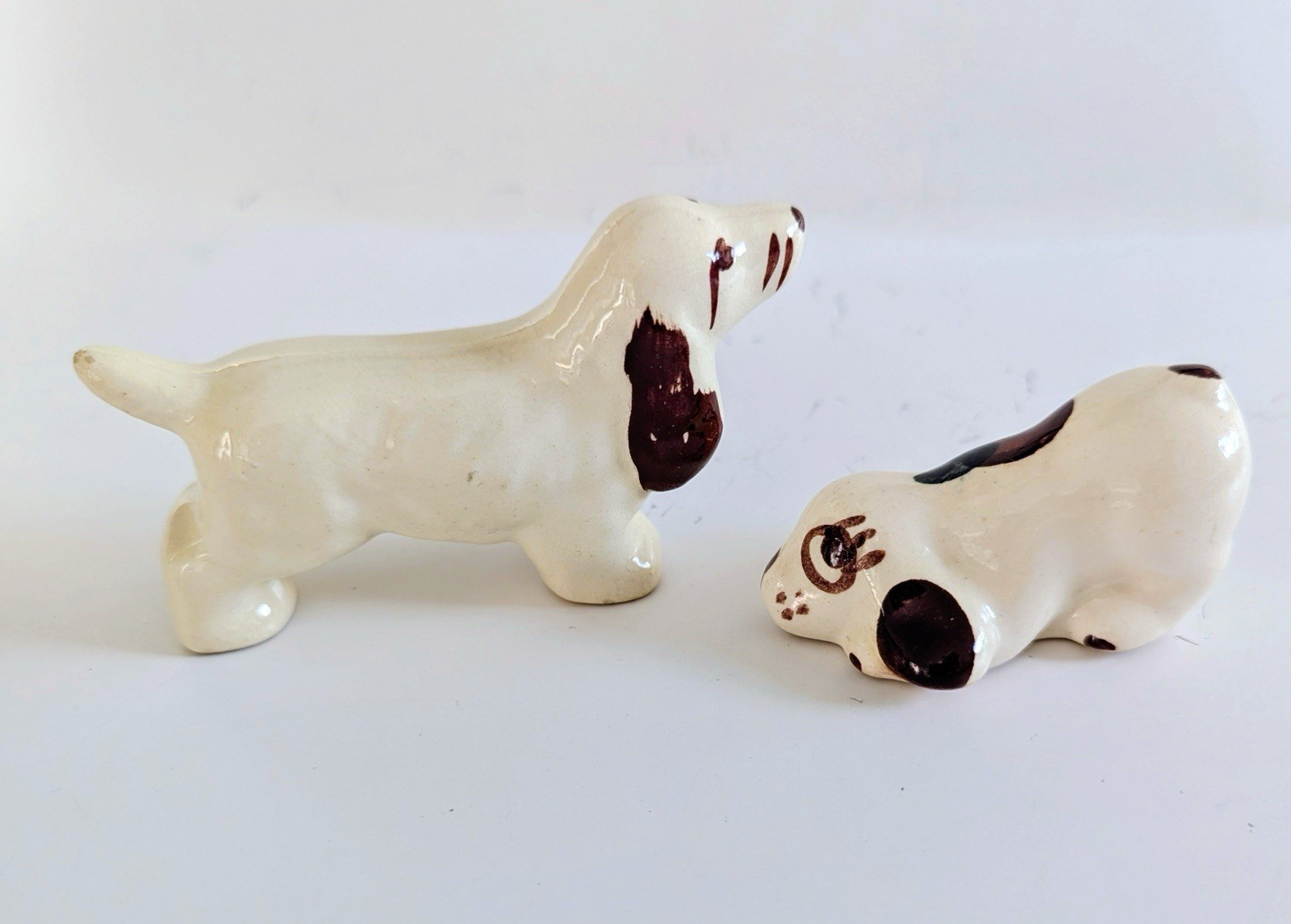 Two Vintage MCM Rio Hondo California Pottery Dog Figurines Retriever Dog