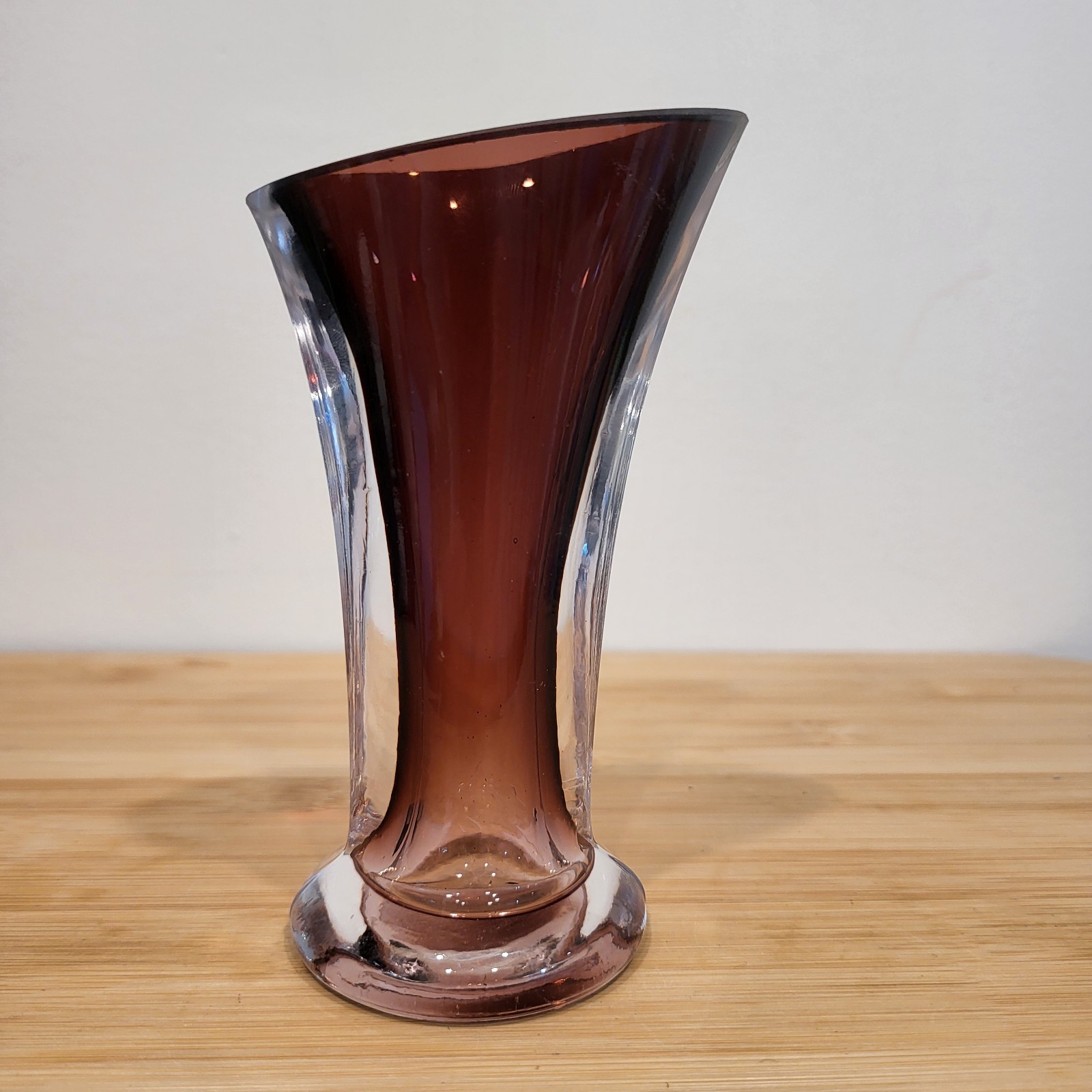 Angular Art Glass Amethyst Bud Vase Purple Ombre Unique