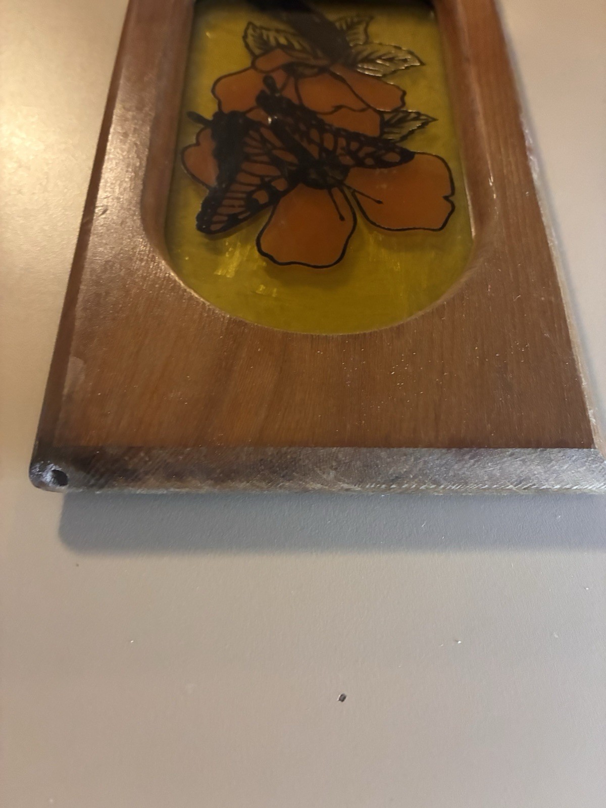 Wooden Box Door with seagulls, Candle Holder With Butterflies on Stained glass