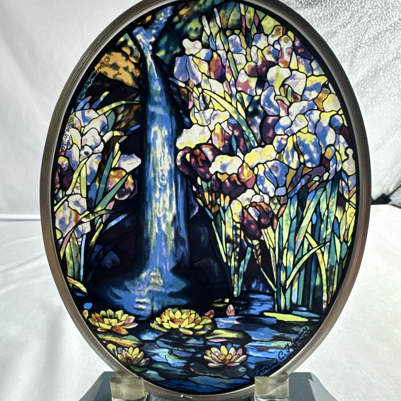1989 Louis C. Tiffany Glassmasters Stained Glass Suncatcher