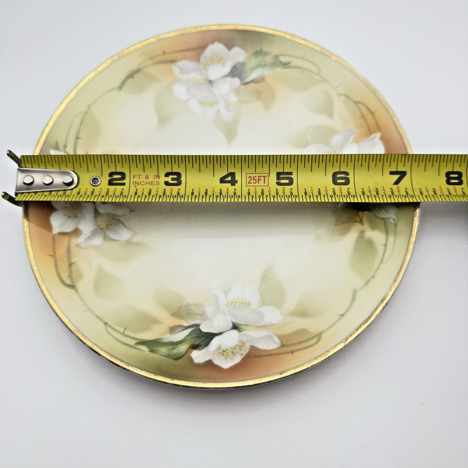 Antique RS Germany Reinhold Schlegelmilch Hand Painted Floral Gilt Plate 7″