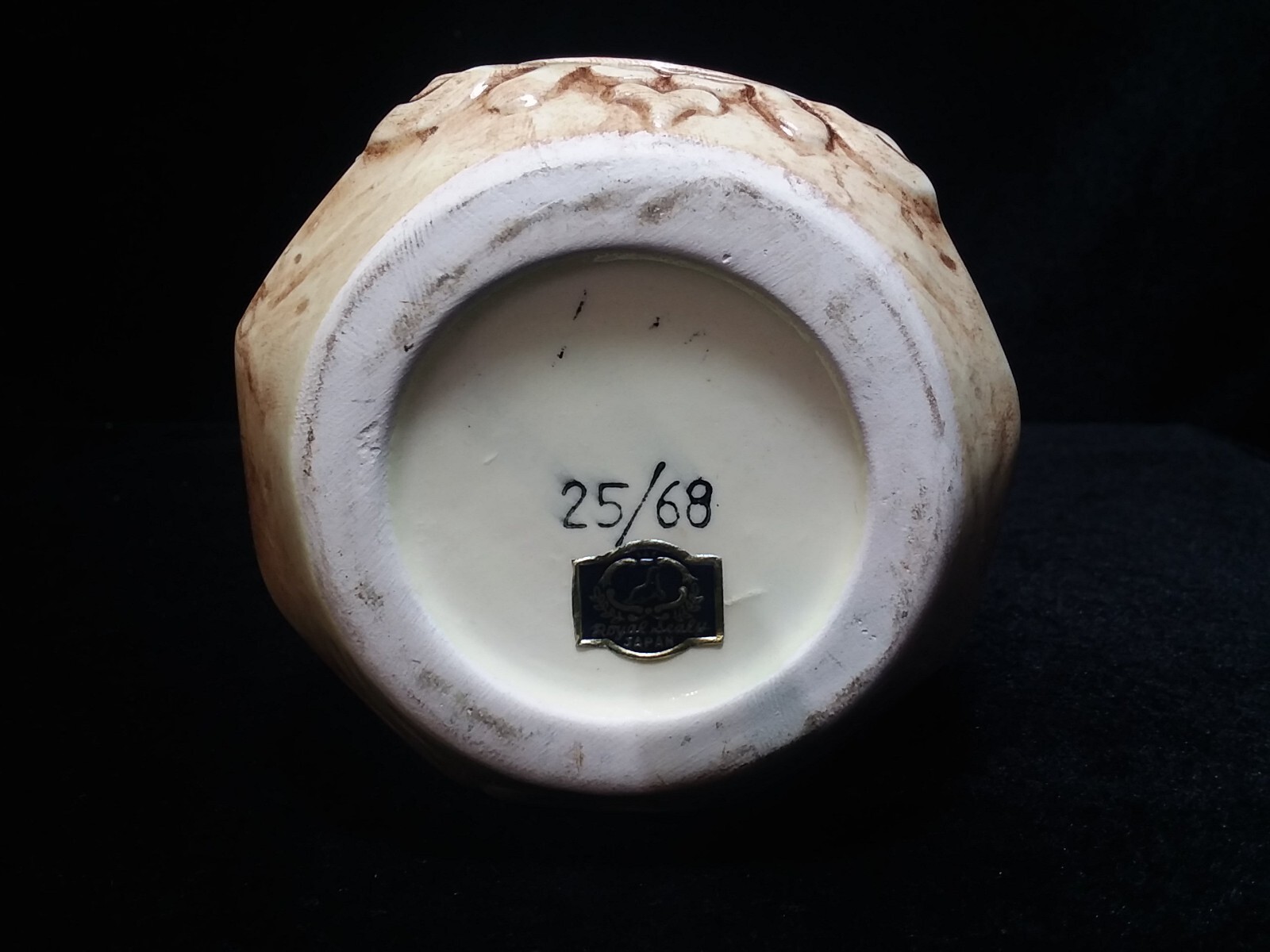 Royal Sealy Porcelain/ Ceramic Vase 9 Inch Tall Hand Painted 3 D Raised 25/68