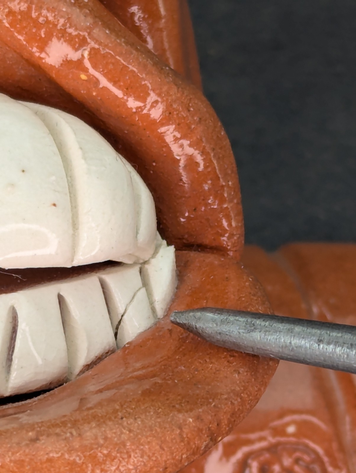Seattle Slug Big Eyed Teeth Pottery Terracotta Redware Clay Figure