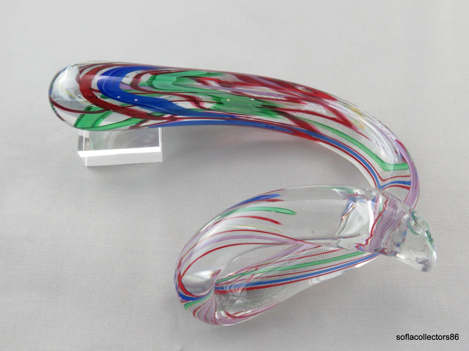 Mark Chapman Free Form Studio Art Glass Paperweight w Abstract Décor Dated 1999