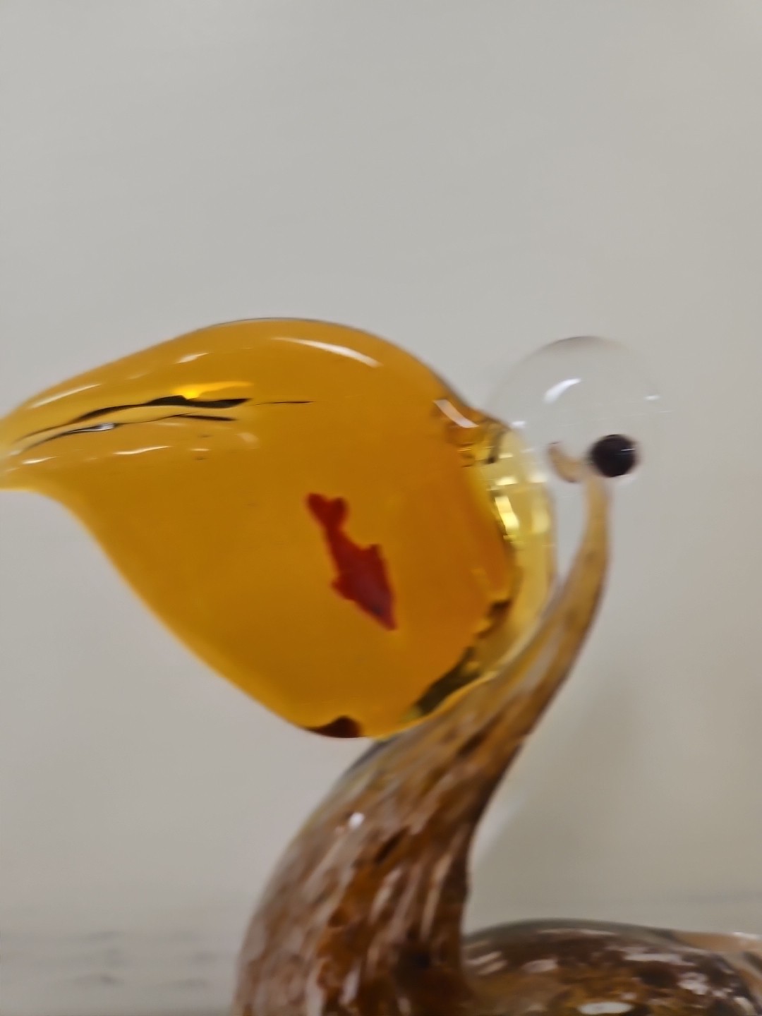 VTG Glass Pelican Sculpture Paperweight Murano Style