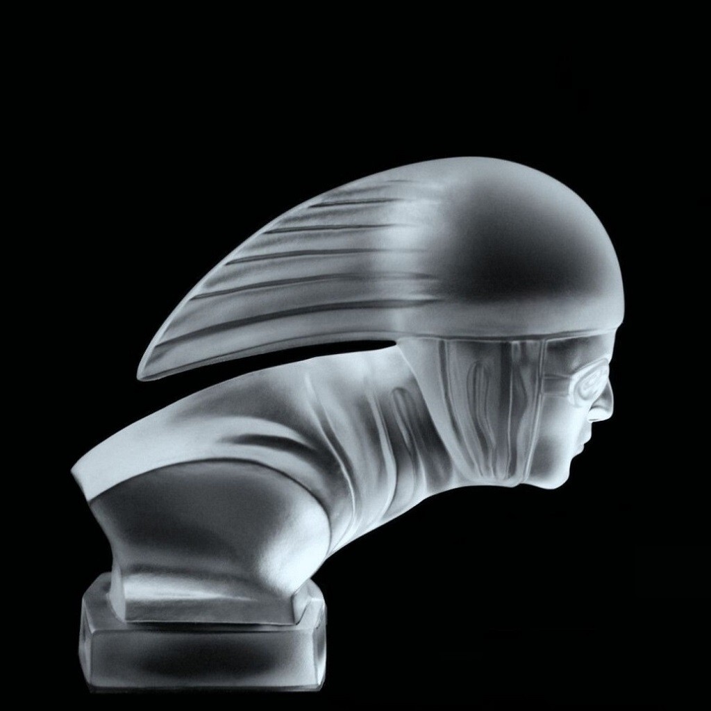 French Art Deco ‘ Racer ‘ Glass Car Mascot Sculpture 1930’ H.Hoffmann