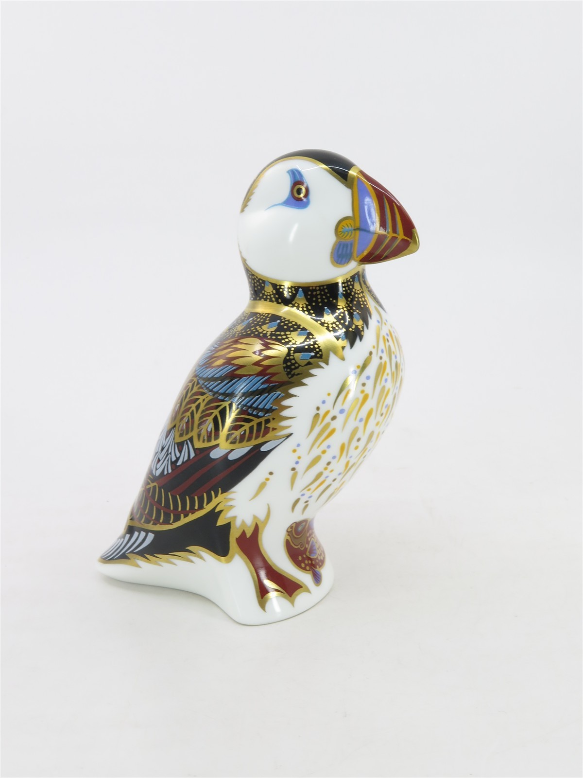 Royal Crown Derby Puffin Paperweight Fine English Bone China w Gold Stopper 3.5″