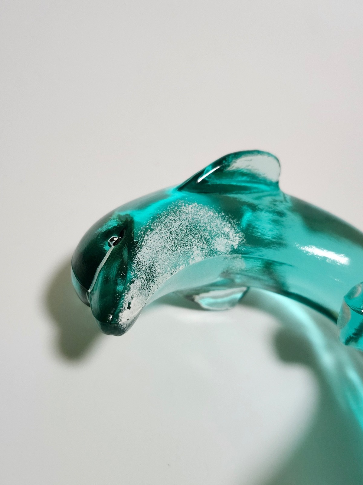 Fenton hand painted Robins egg blue dolphin