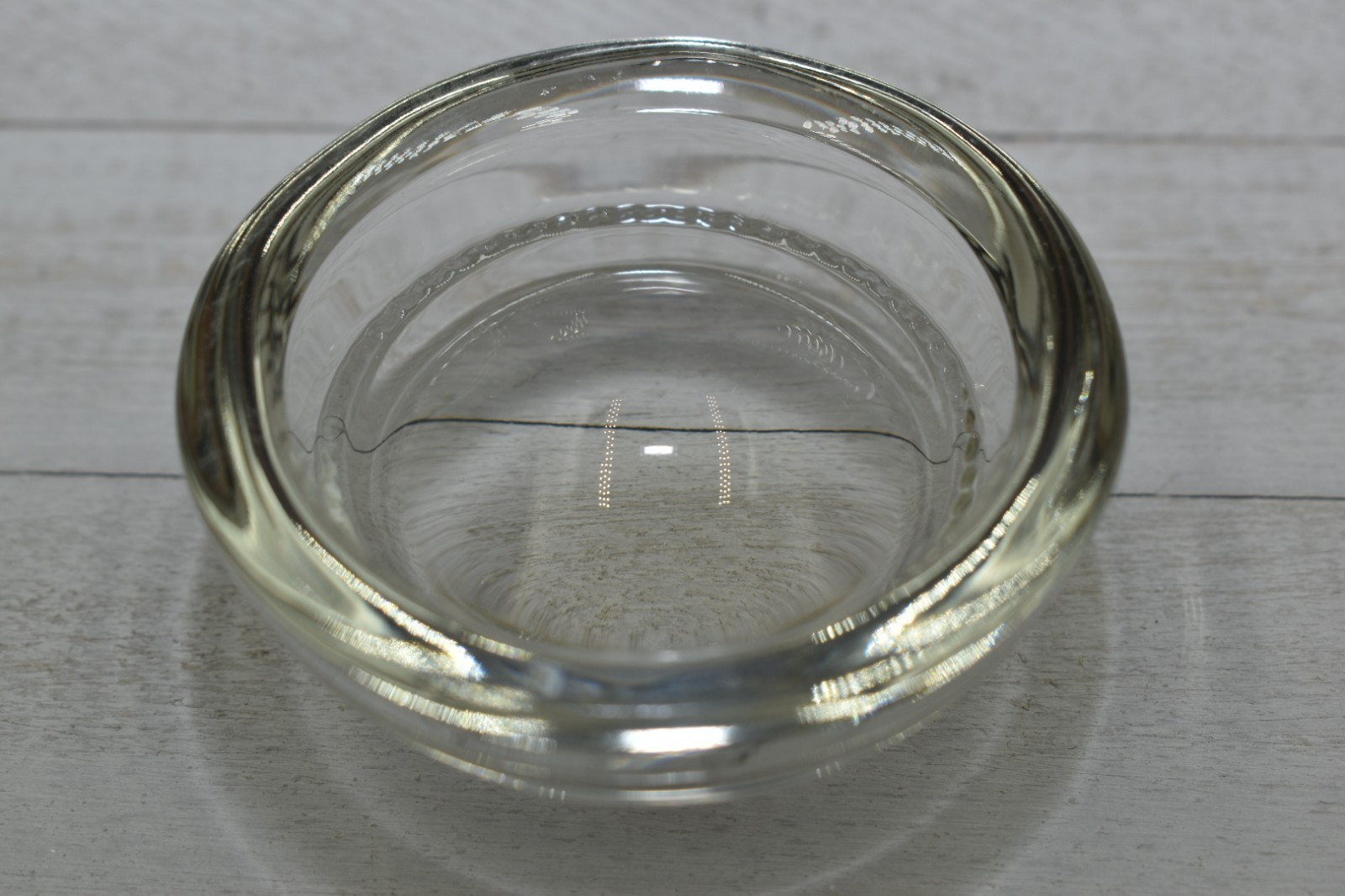 VTG Round Dome Magnifying Glass Paperweight Rippled / Beaded Inside Edge Desk 3″