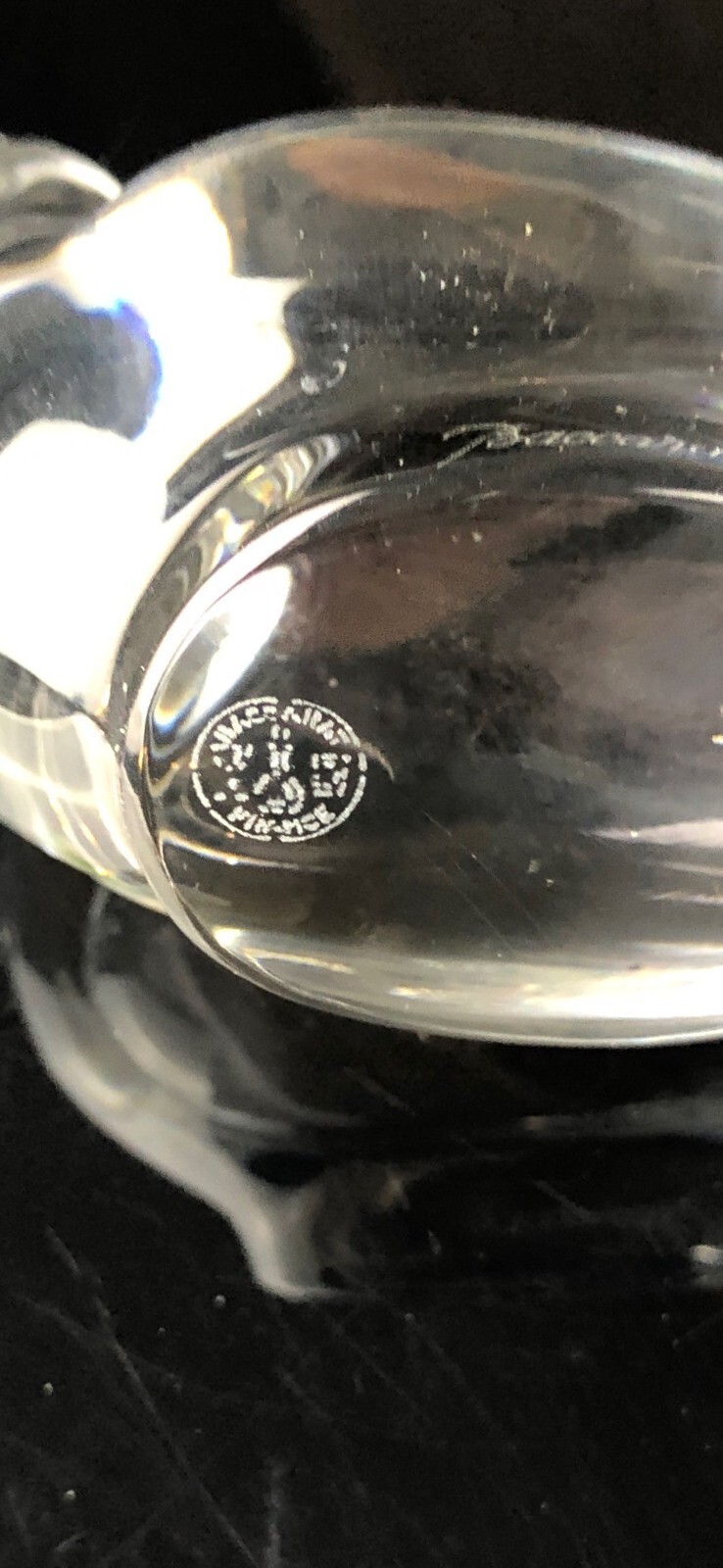BACCARAT Figurine France Clear Crystal Turtle Dove Bird Paperweight Signed