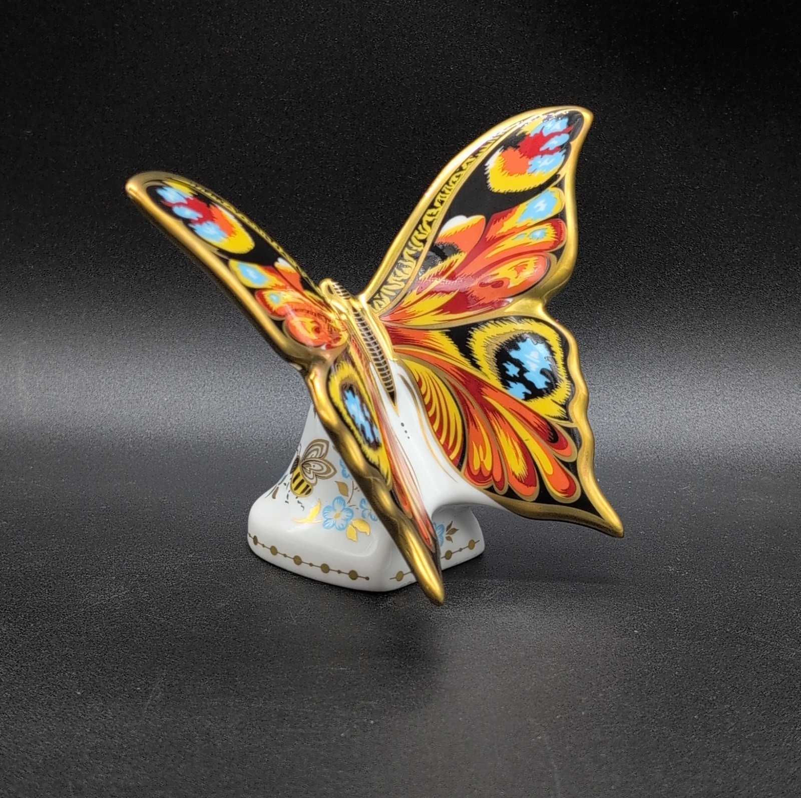 RARE Royal Crown Derby Peacock Butterfly Paperweight Gold Stopper Collectors 1st