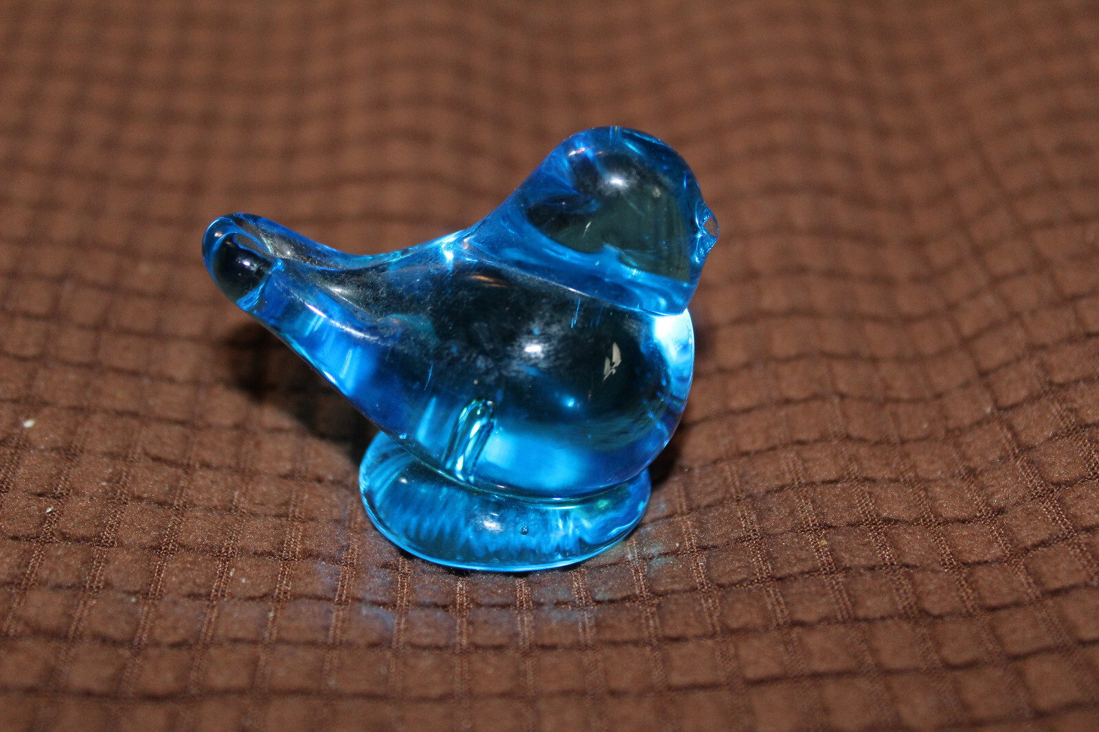 Blue Bird Figurine Glass Signed Ron Ray 1992 2.25″ L2R 1.50″ Tall Preowned