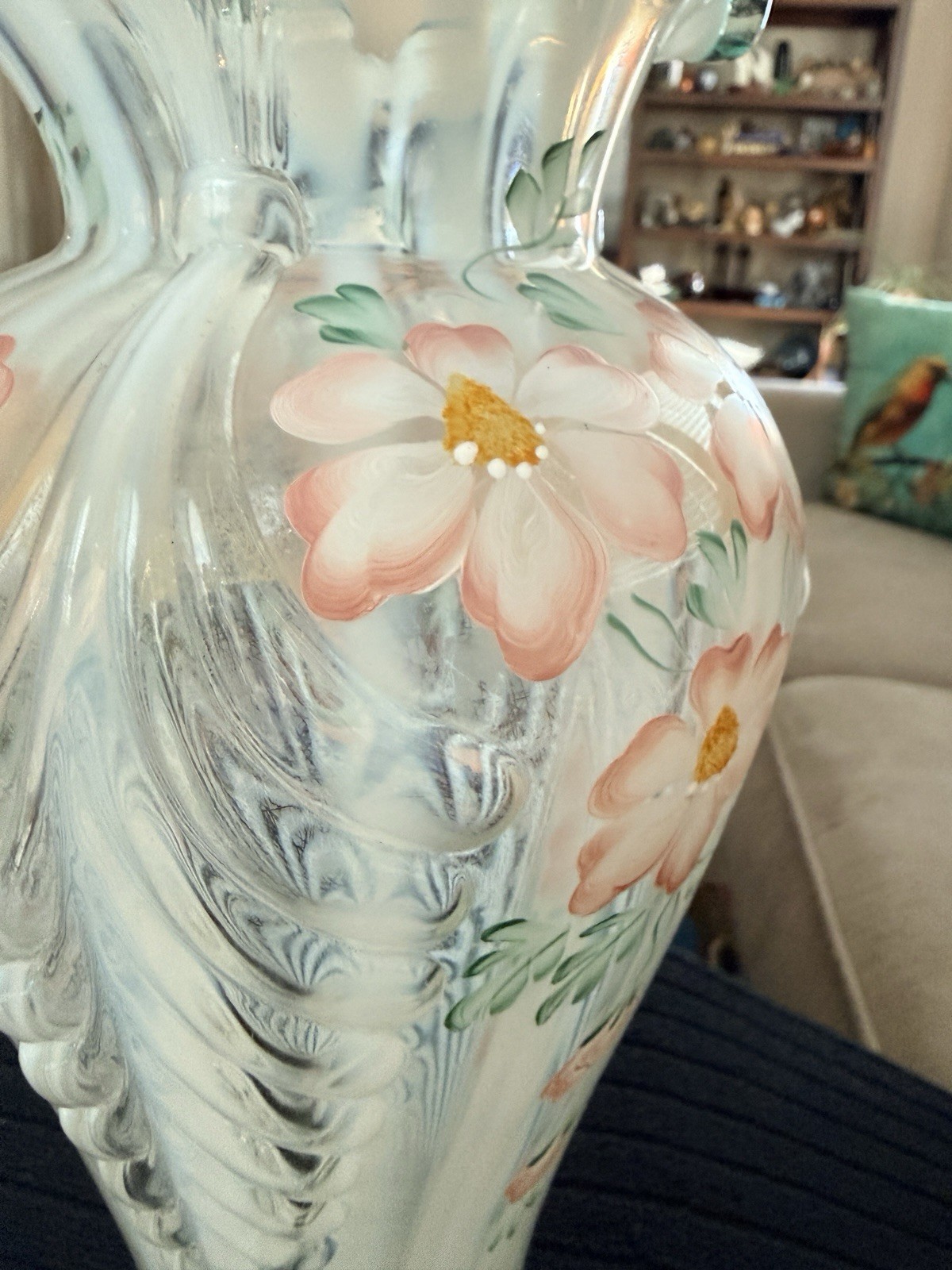 Fenton Art Glass “Meadow Beauty” vase