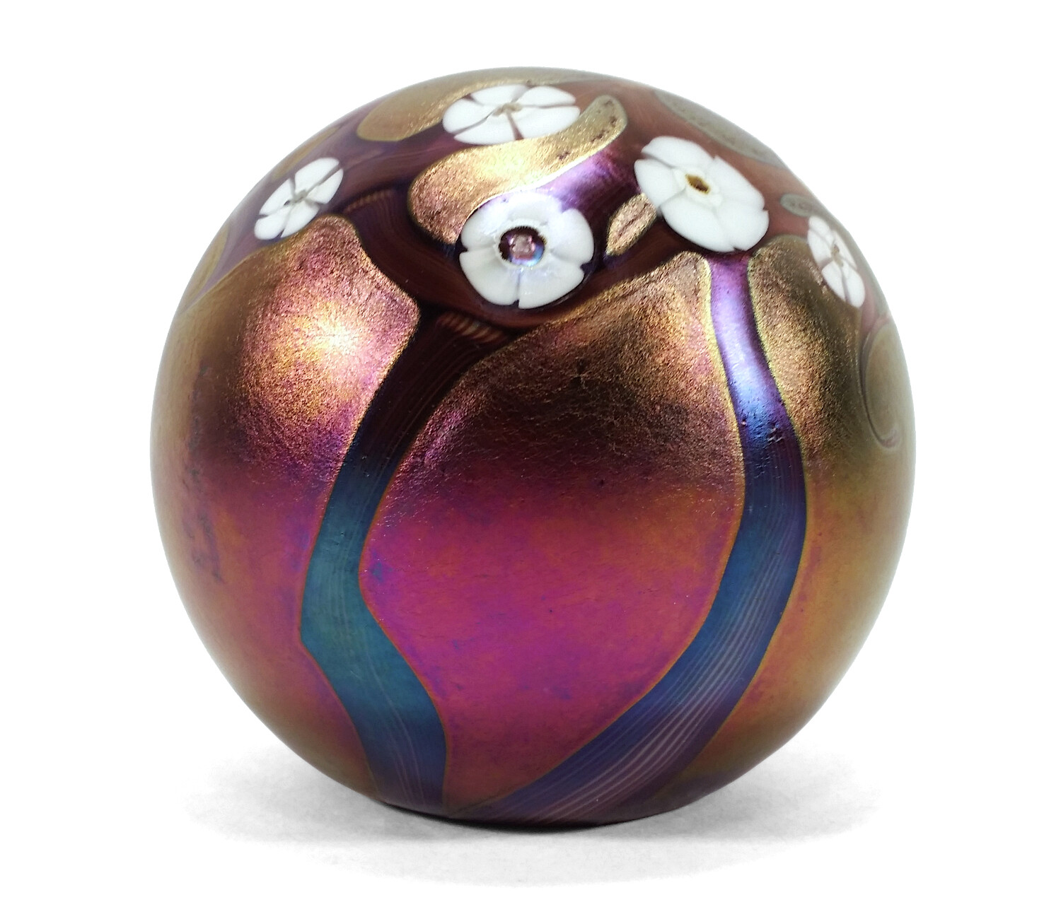 LARGE 2004 ZELLIQUE CALIFORNIA ART GLASS PAPERWEIGHT HAWTHORNE JOSEPH JOE MOREL