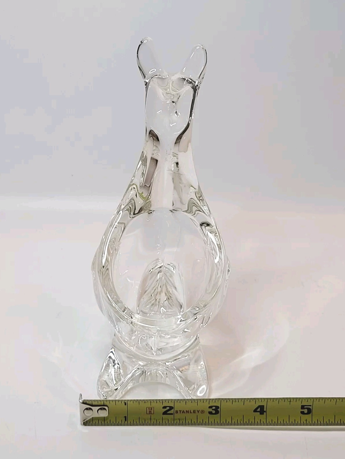 Sasaki Kangaroo Clear Crystal Paperweight/Trinket/Candy Dish Decor 7×8″