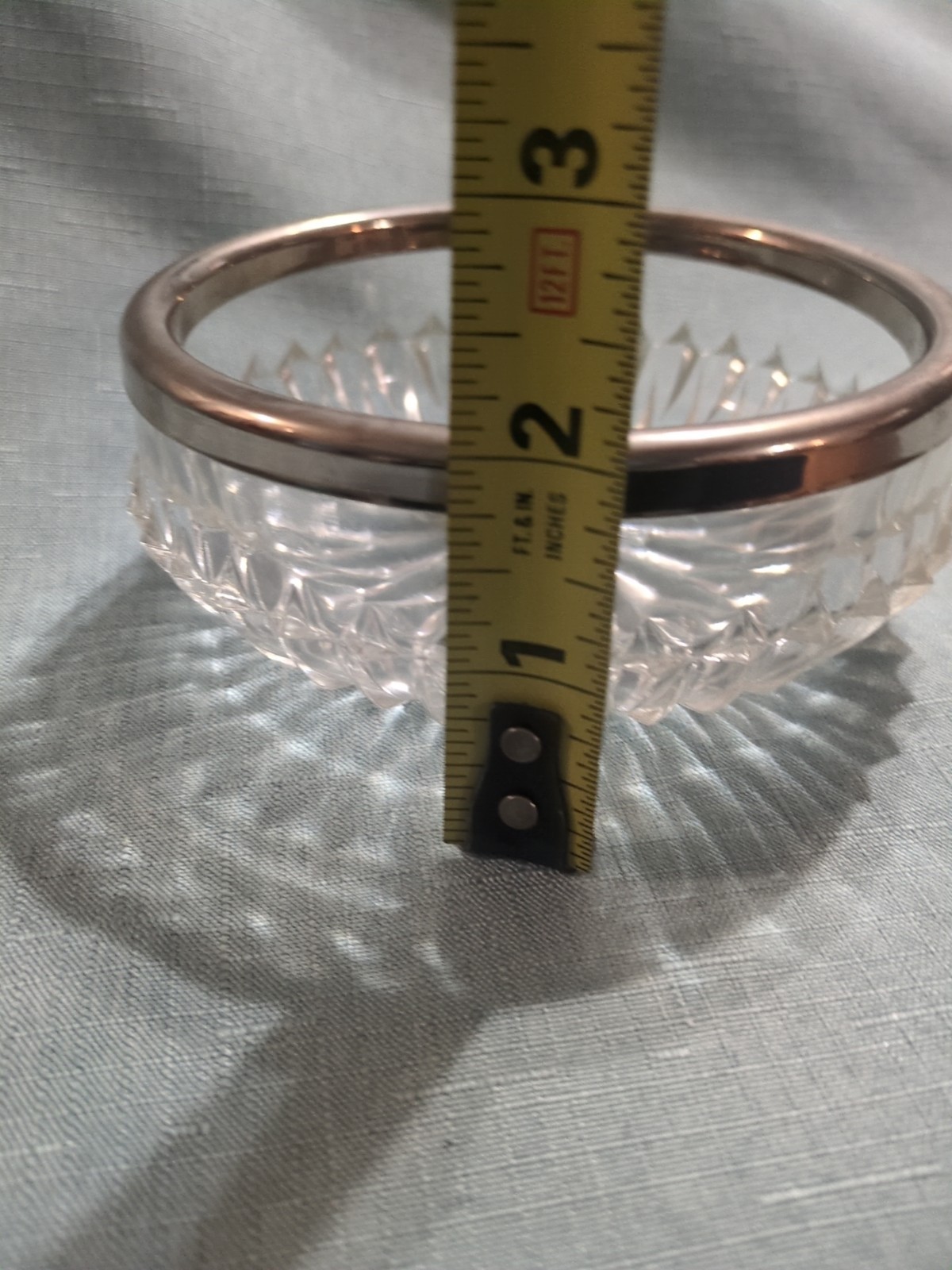 ANTIQUE VINTAGE HAND MADE CRYSTAL CUP/BOWL BRAMA ENGLAND VERY UNIQUE 5″X2″