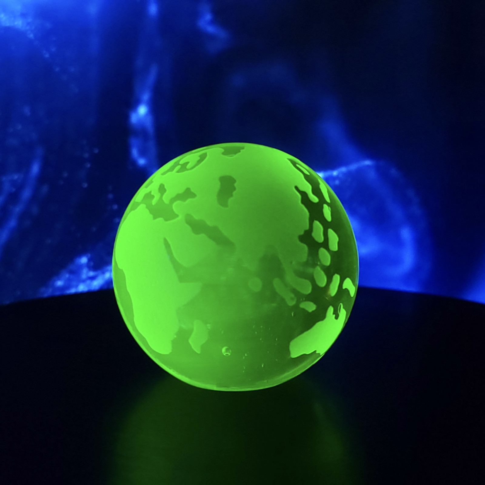 Uranium Vaseline Yellow Glass Globe Paperweight 39mm Earth Glass Small Sphere