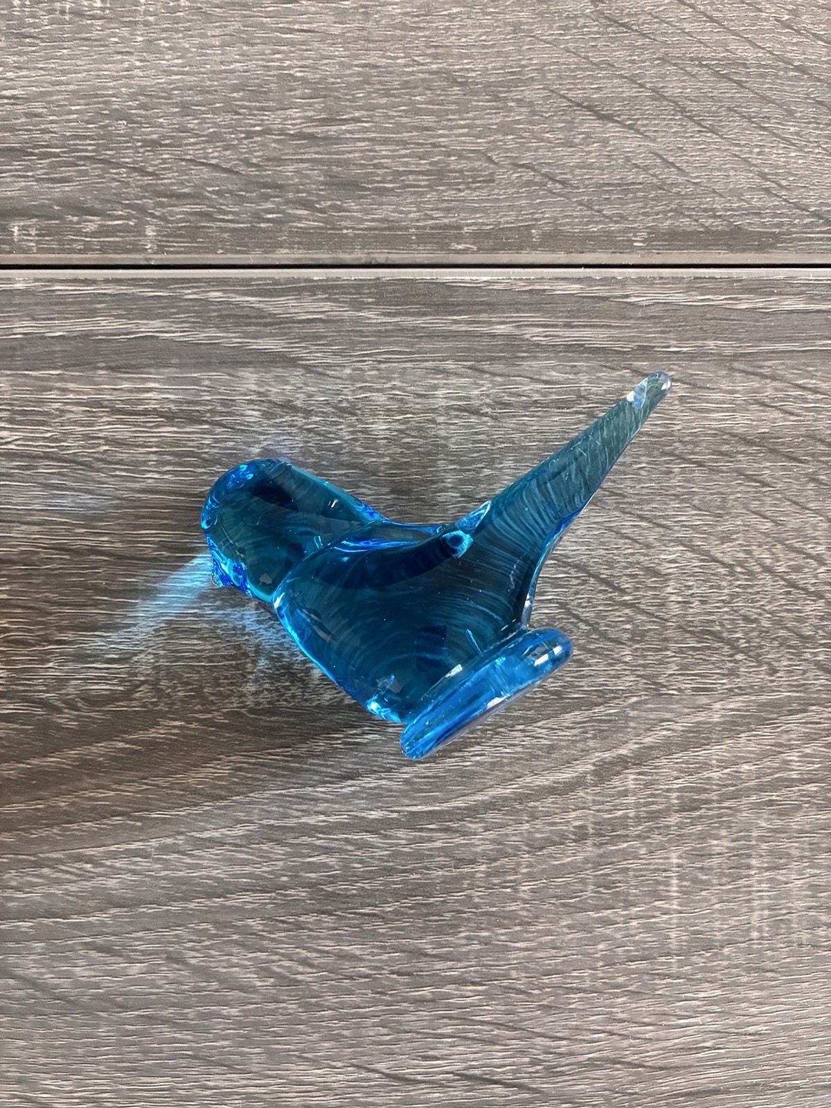 Vtg Ron Ray 1991 Signed Glass Blue Bird Of Happiness 4” Figurine