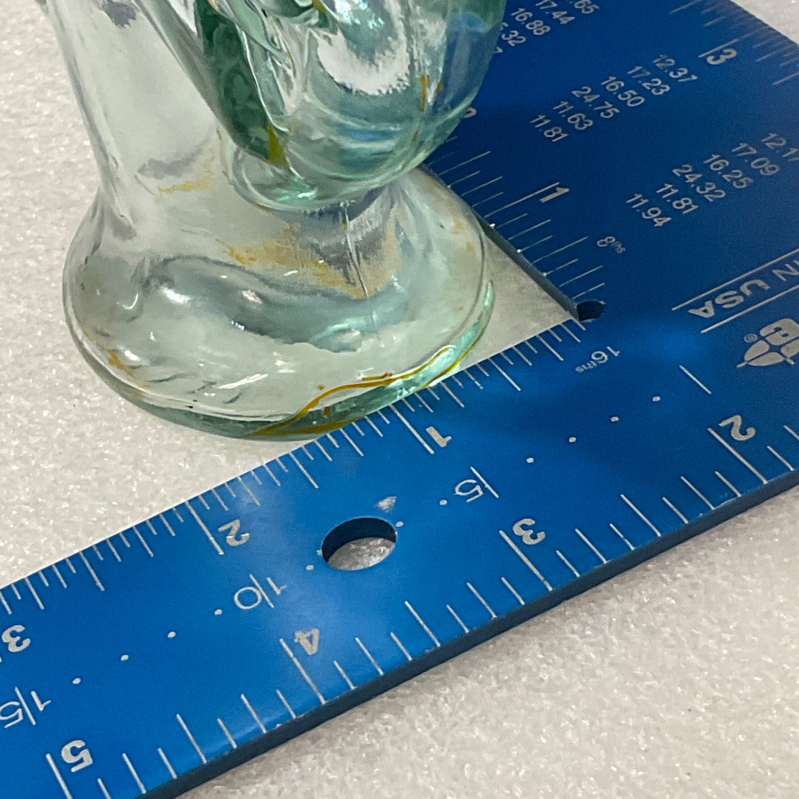 Clear Glass Sun Face Bottle 7in Sunburst Decorative Vase